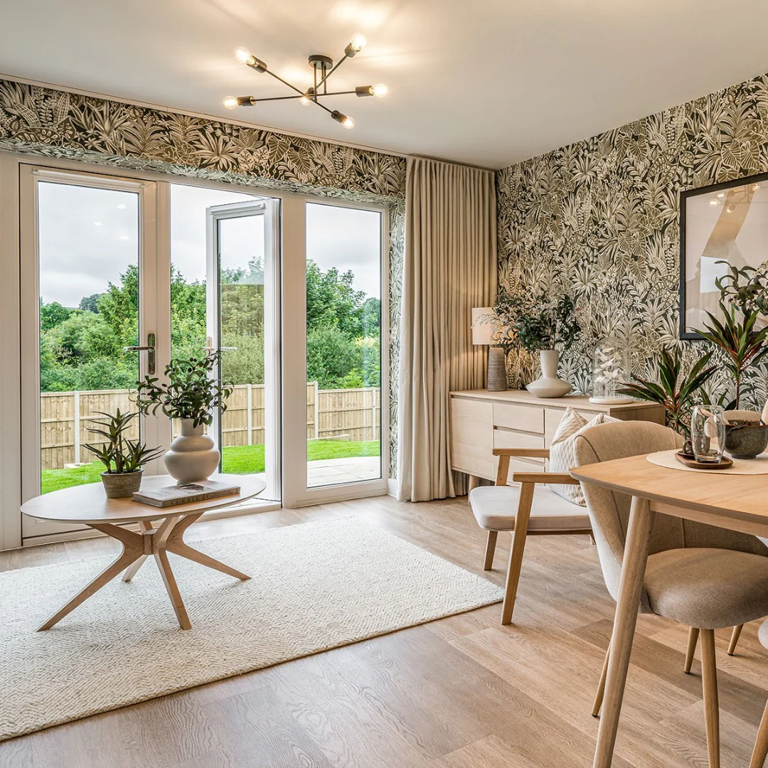 11. Botanical Open Living Area in Soft Neutrals (Open Space Living Room Ideas)