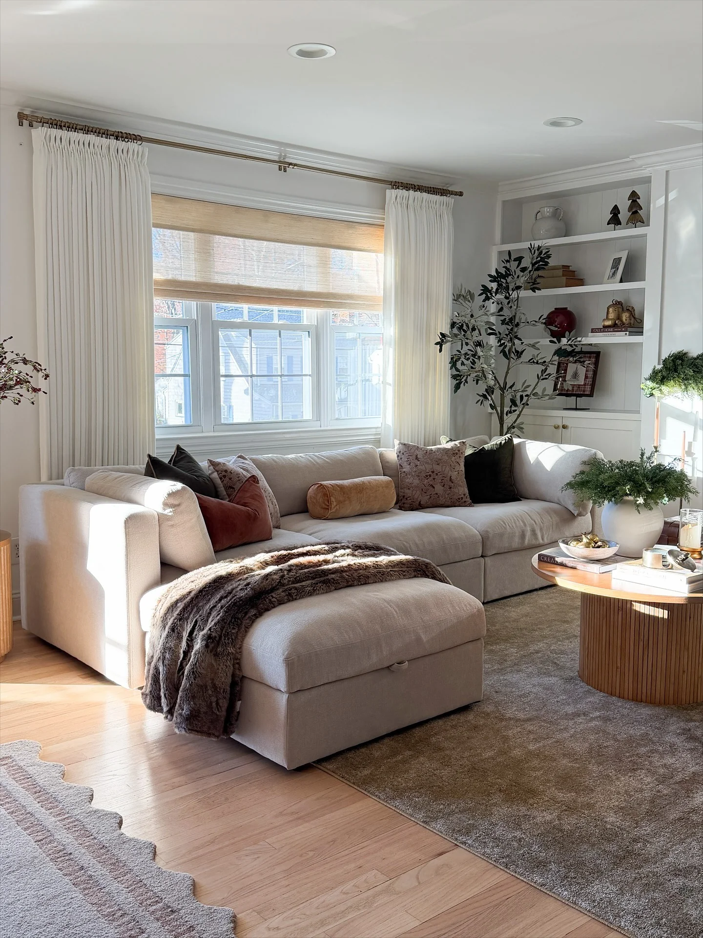 12. Warm Neutrals Living Room With Layered Textures (Contemporary Small Living Room Ideas)