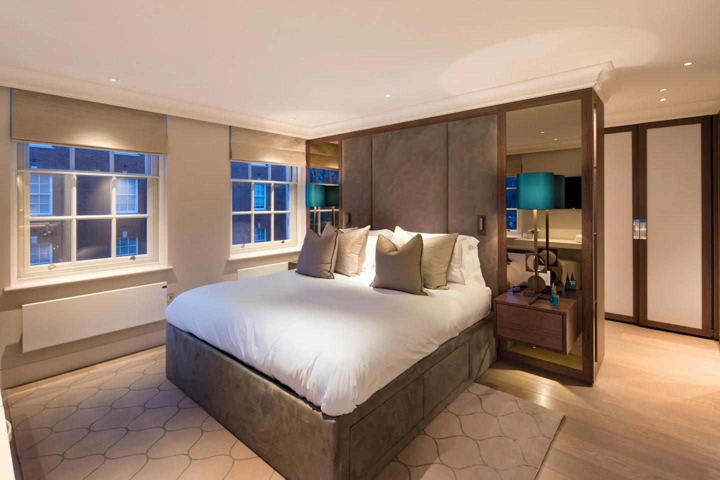 13. Soft Contemporary Bedroom with Taupe and Stone Shades (Large Bedroom Ideas)