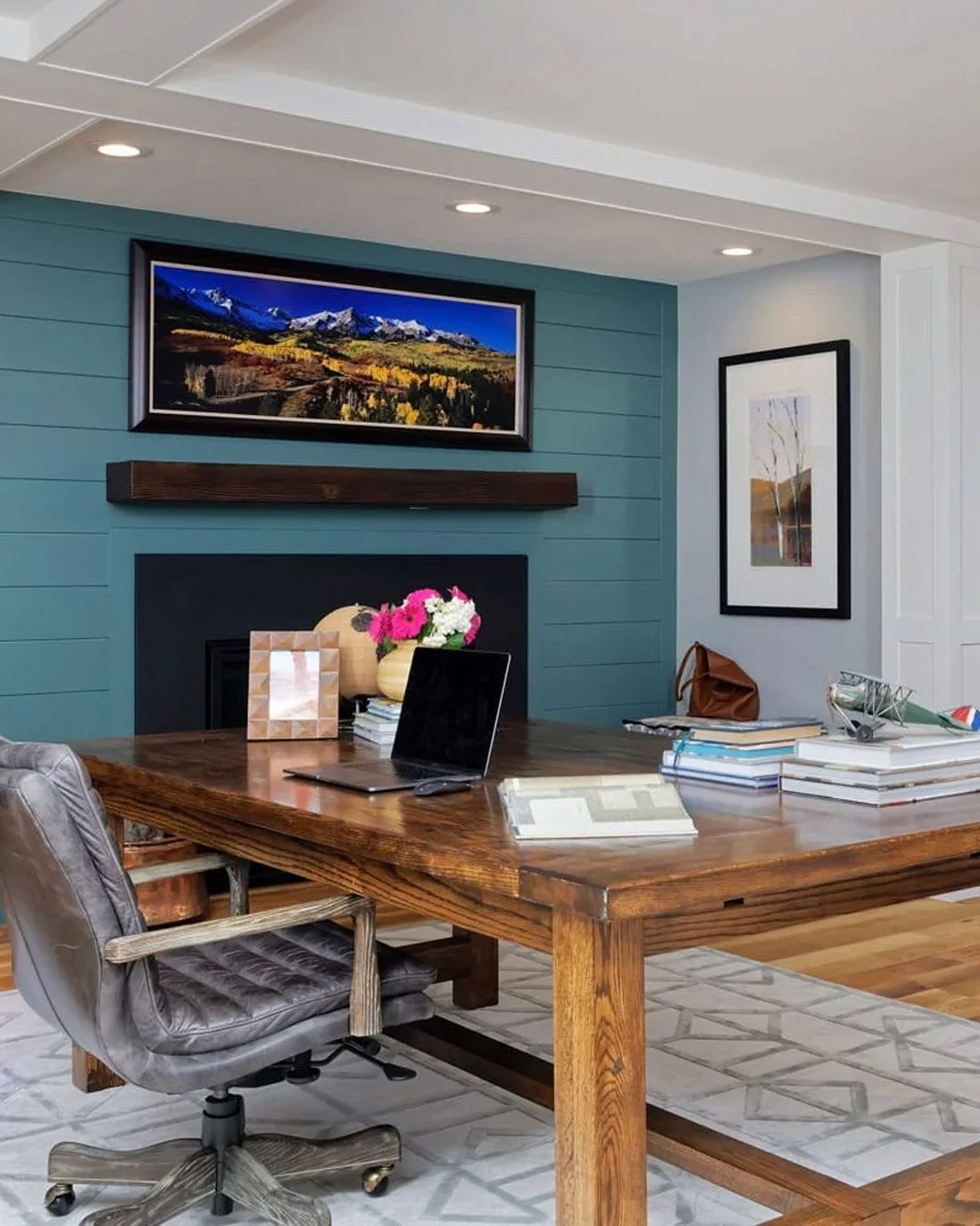 6. Contemporary Craftsman Workspace (Rustic Home Office Ideas)