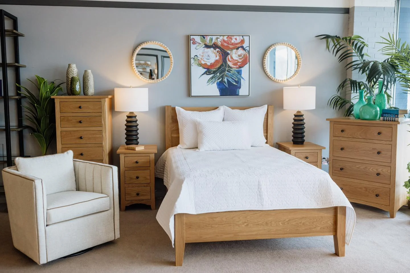 6. Contemporary Oak Bedroom with Clean Symmetry (Oak Bedroom Ideas)