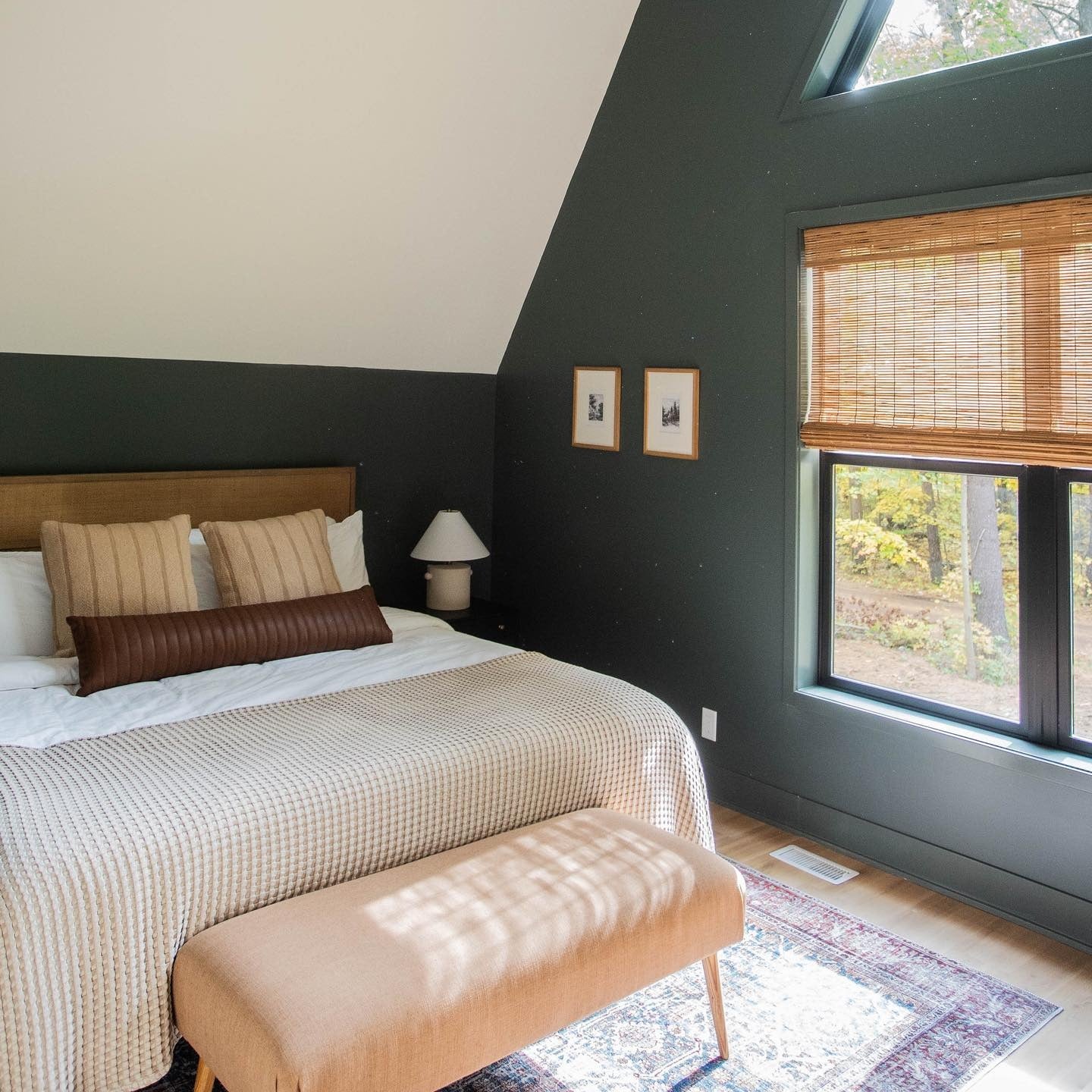 8. Modern Cabin Minimalism with Warm Neutrals (Cabin Bedroom Ideas)