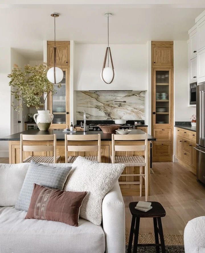 2. Organic Modern Warmth (Kitchen and Living Room Ideas)