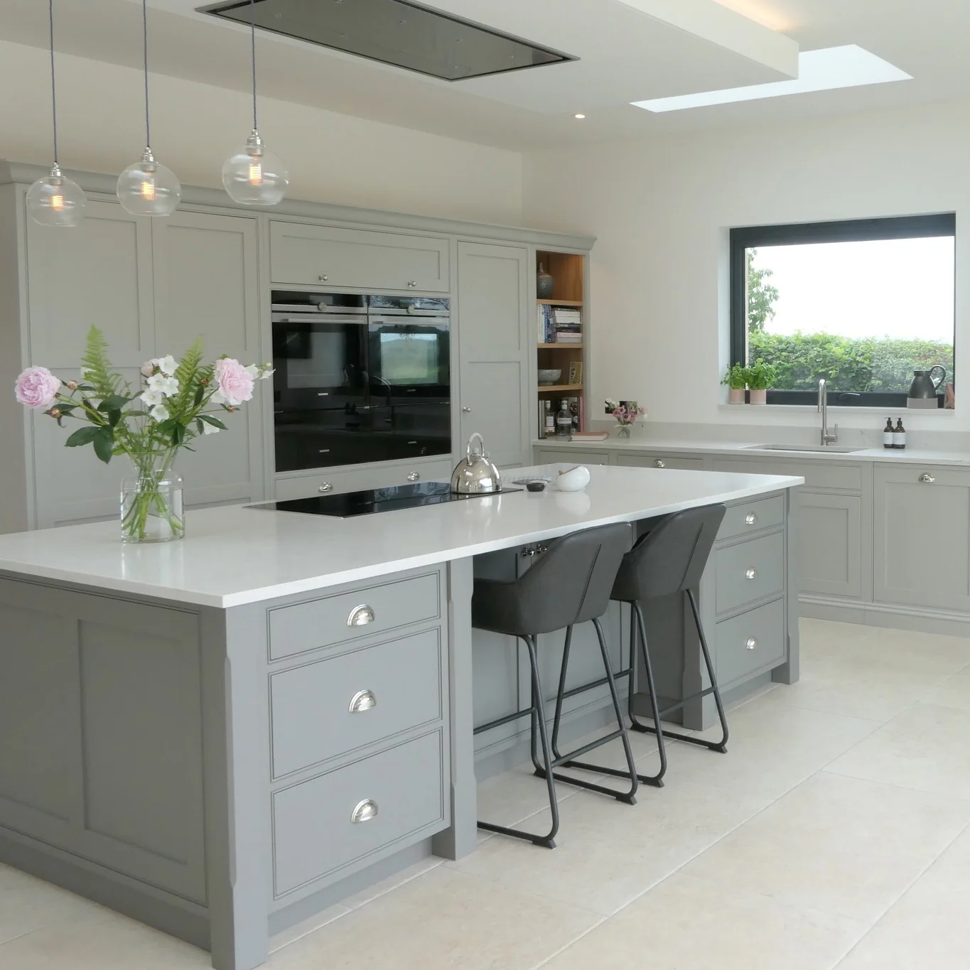 15. Mist Grey Country-Inspired Classic (Grey Kitchen Ideas)