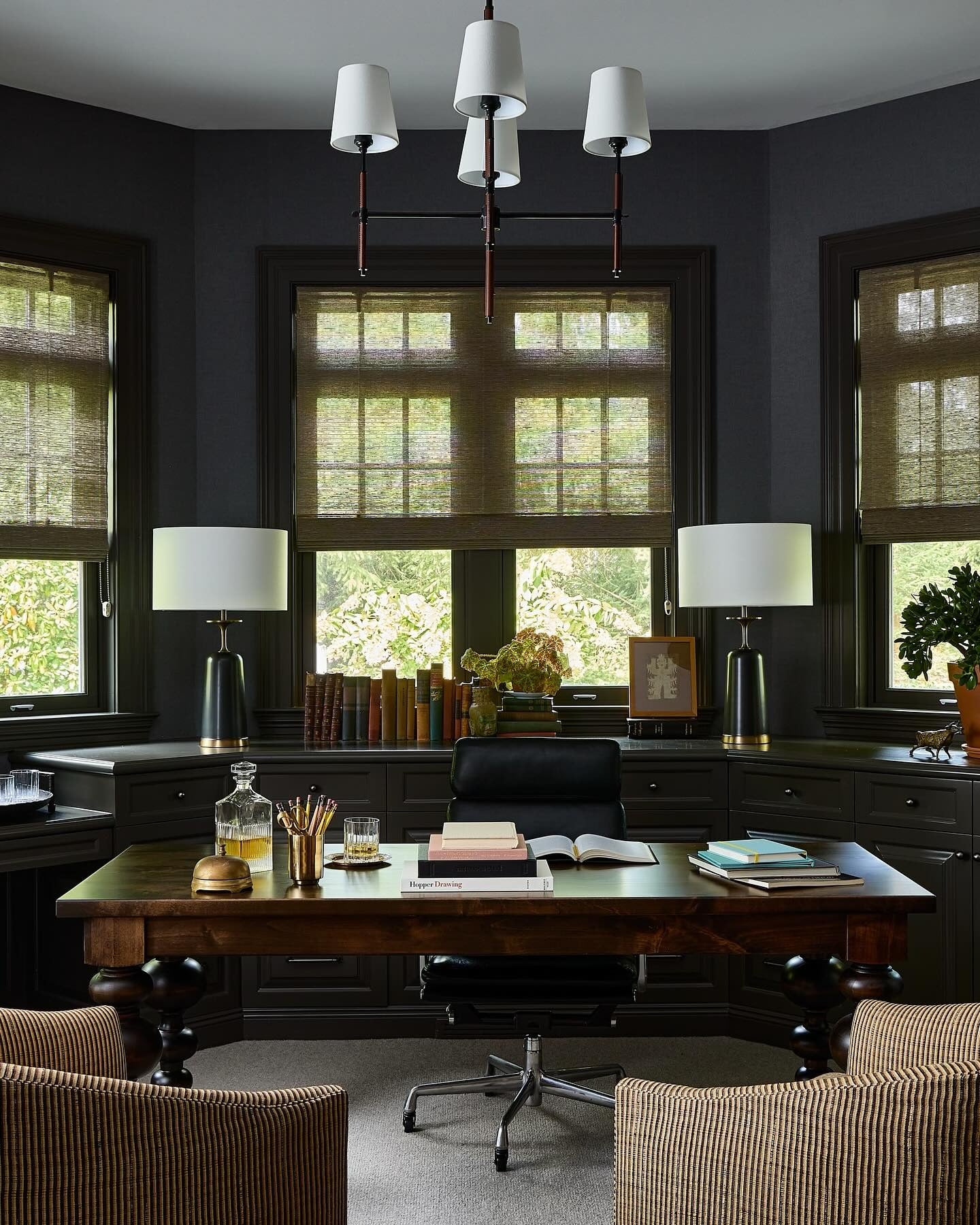 2. Classic Study in Deep Charcoal (Cool Office Ideas)