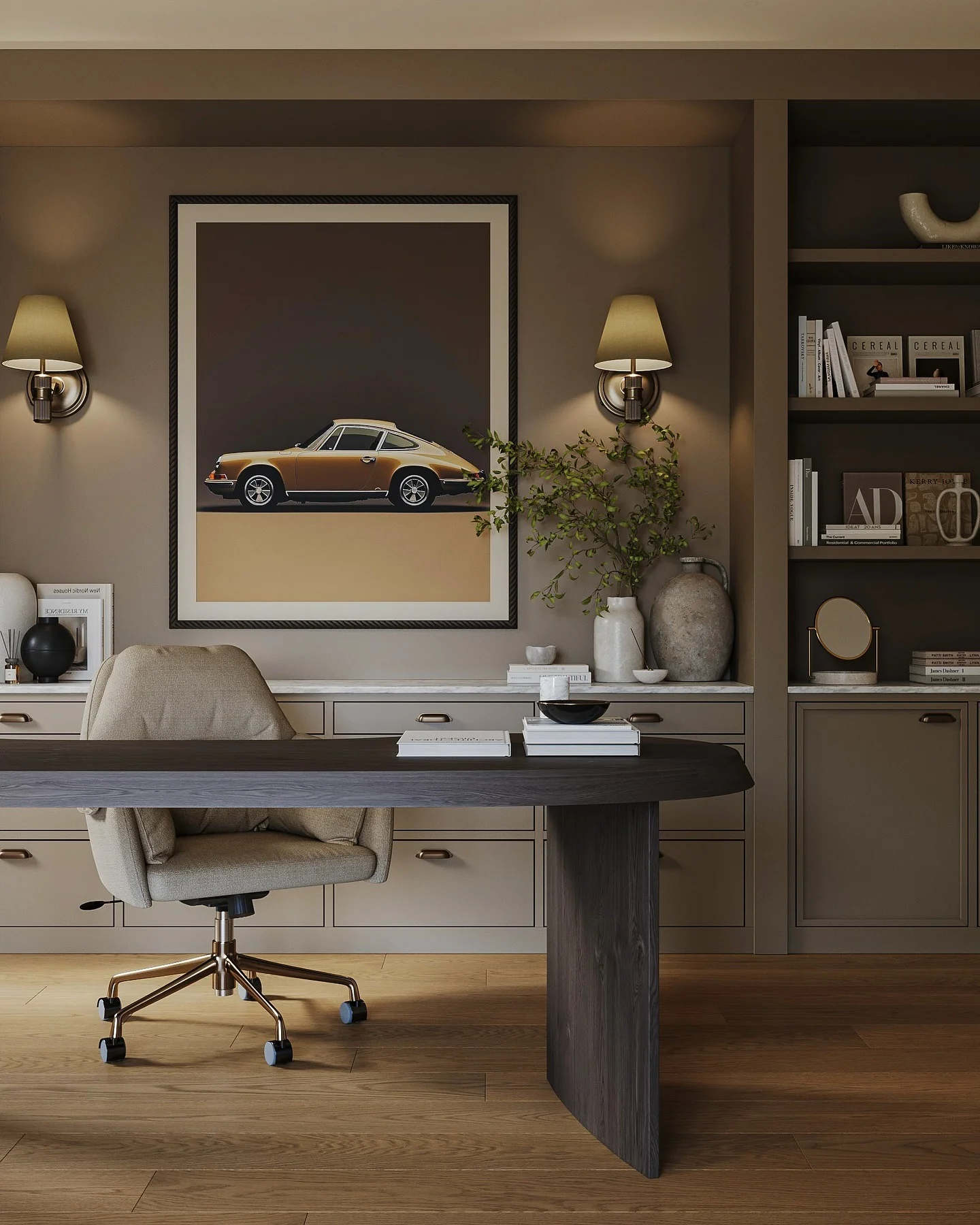 6. Retro-Inspired Modern Office (Cool Office Ideas)