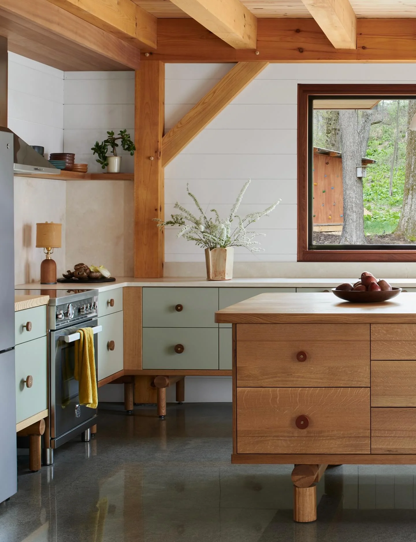 9. Crafted Simplicity in Wood and Olive (Earth Tones Kitchen Ideas)