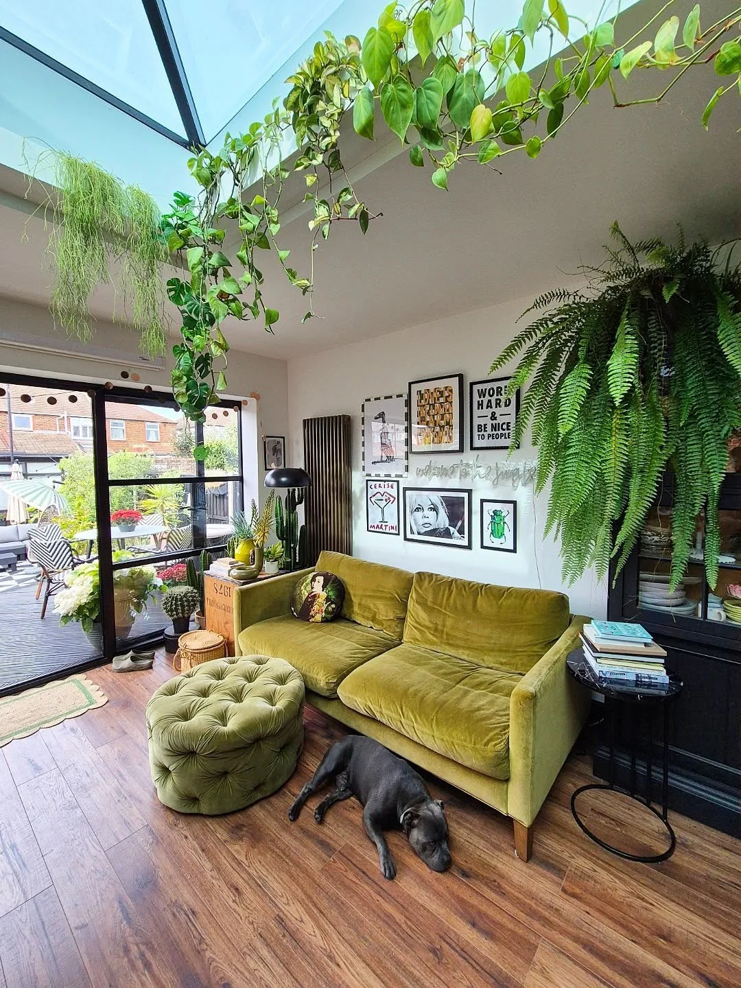 8. Botanical Loft with Earthy Tones (Living Room Ideas with Indoor Plants)
