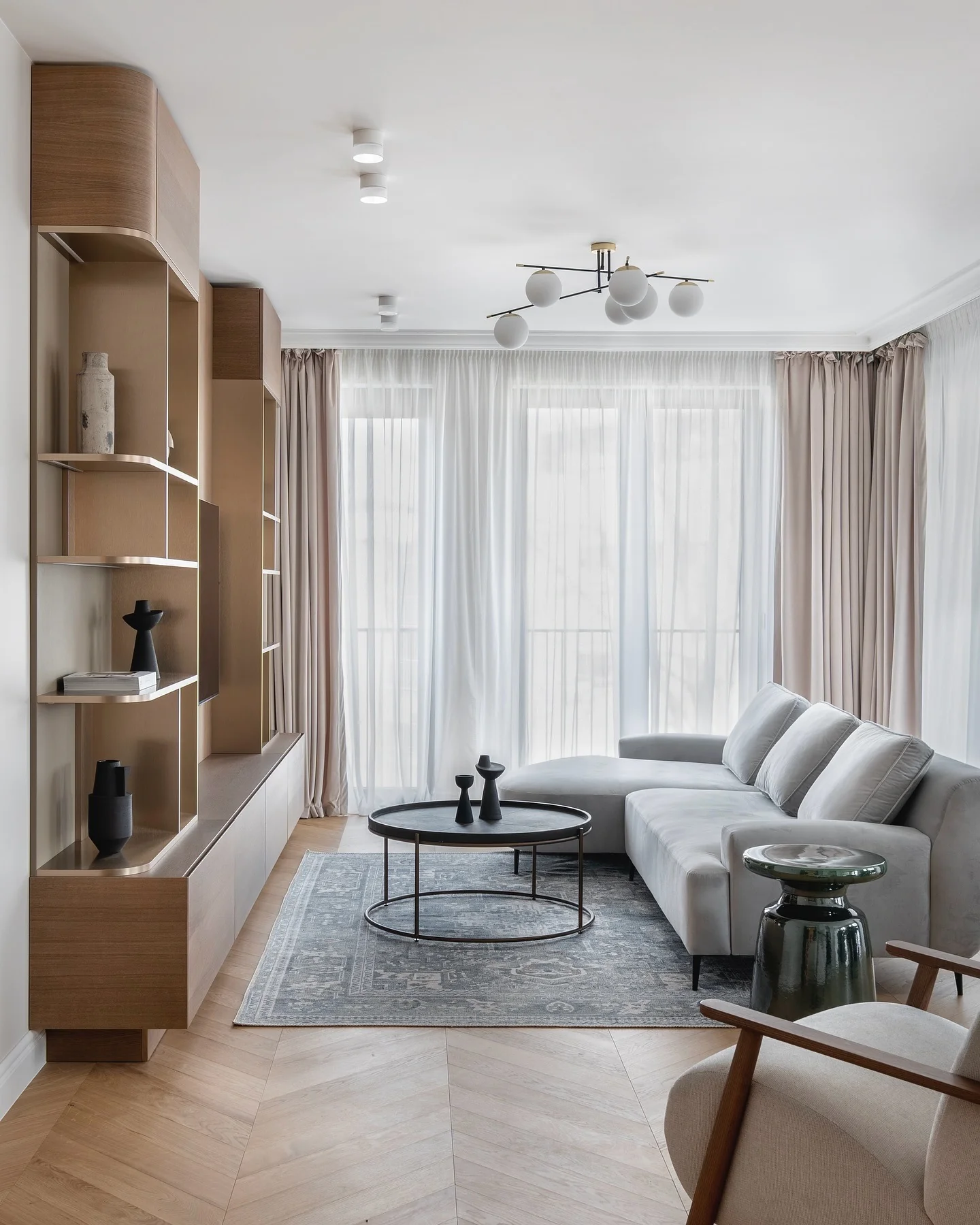 7. Scandinavian Warmth with Modern Geometry (Light Living Room Ideas)