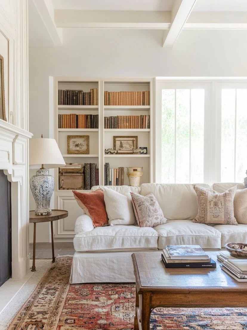 17. Heritage Neutrals and Vintage Warmth (Neutral Living Room Ideas)