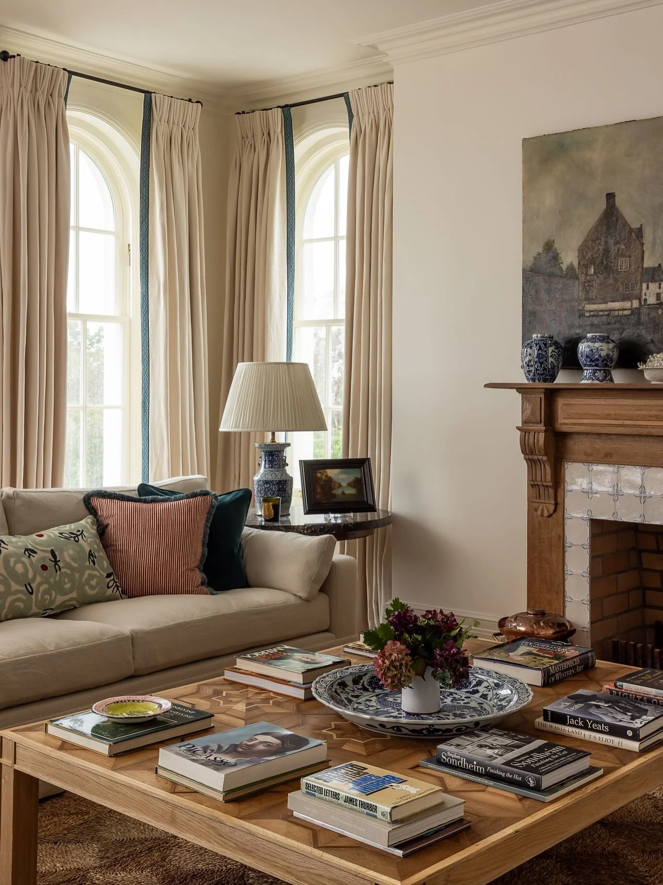 3. Refined Neutrals with Historic Warmth (Traditional Living Room Ideas)