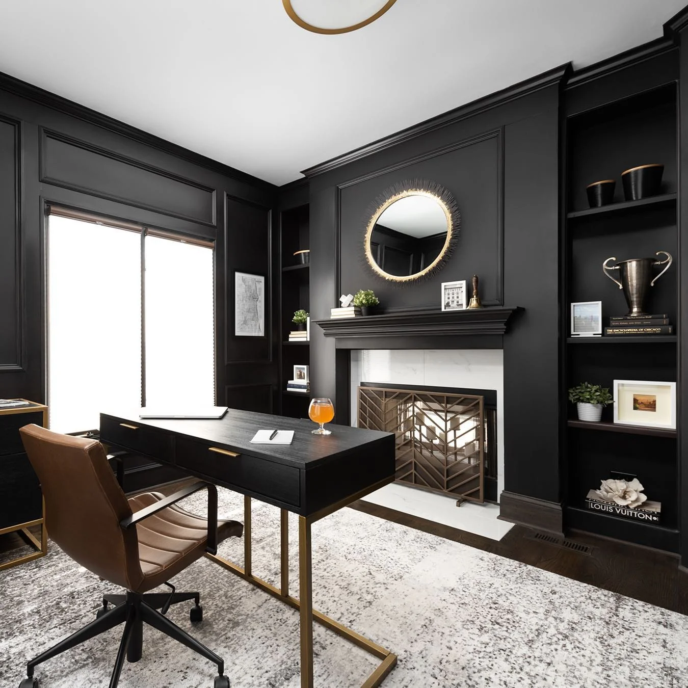 6. Modern Heritage Study (Black Office Ideas)