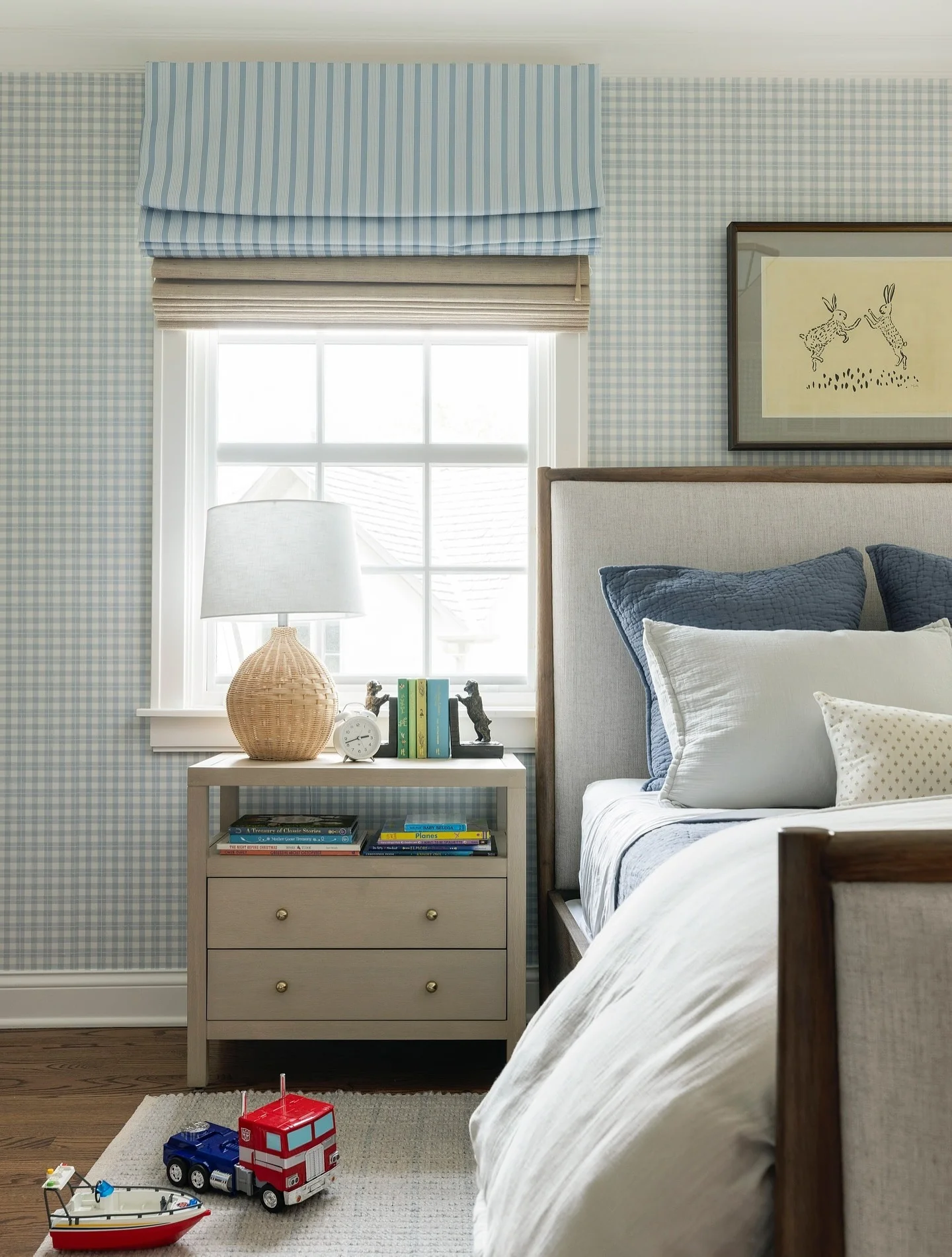 4. Soft Blue Country Classic (Wallpaper Ideas for Bedroom)