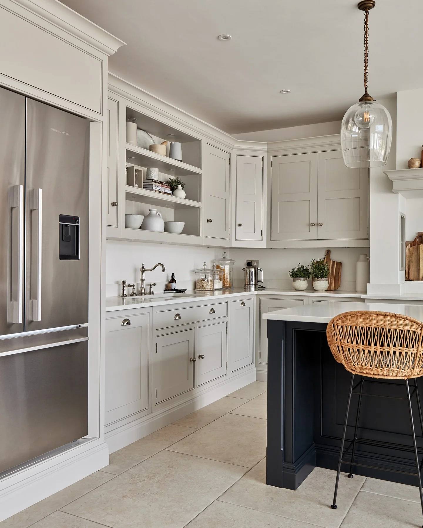 11. Timeless Contrast Kitchen (Neutral Kitchen Ideas)