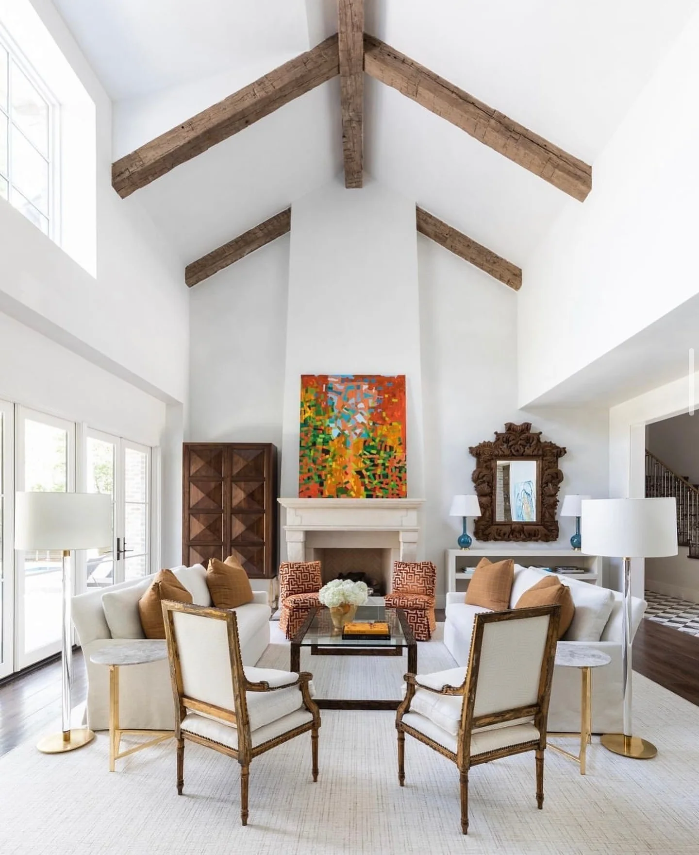 2. Modern Rustic Loft with Bold Contrast (Unique Living Room Ideas)