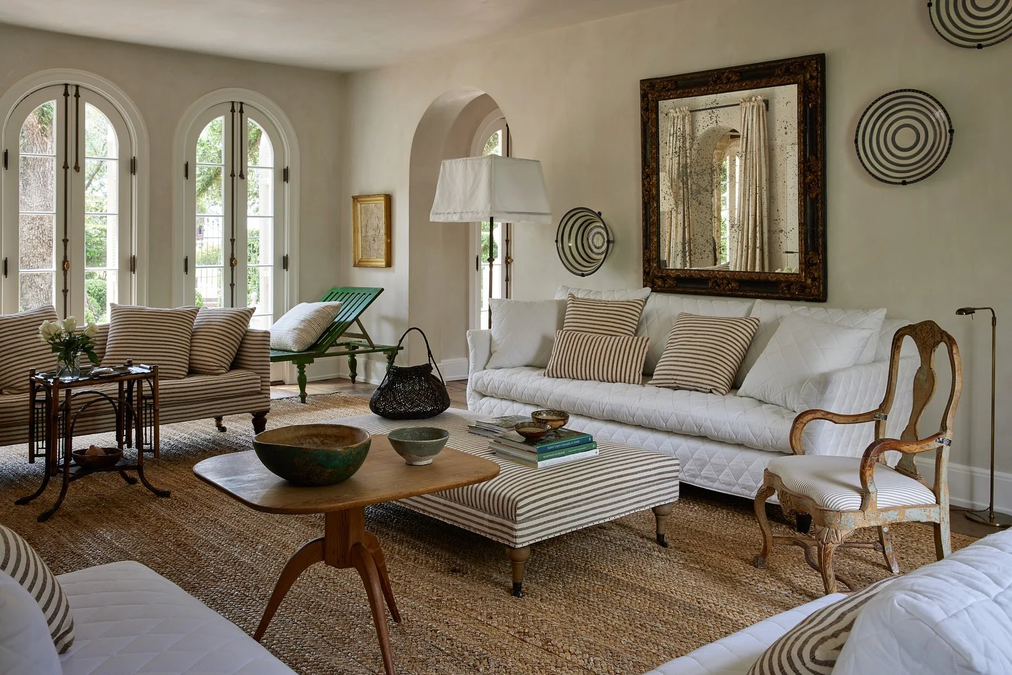 12. European Cottage Elegance in Neutrals (Unique Living Room Ideas)