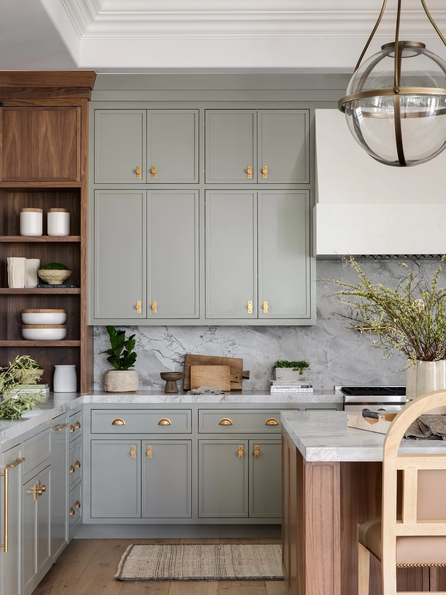 15. Soft Sage and Walnut Blend (Kitchen Color Ideas)