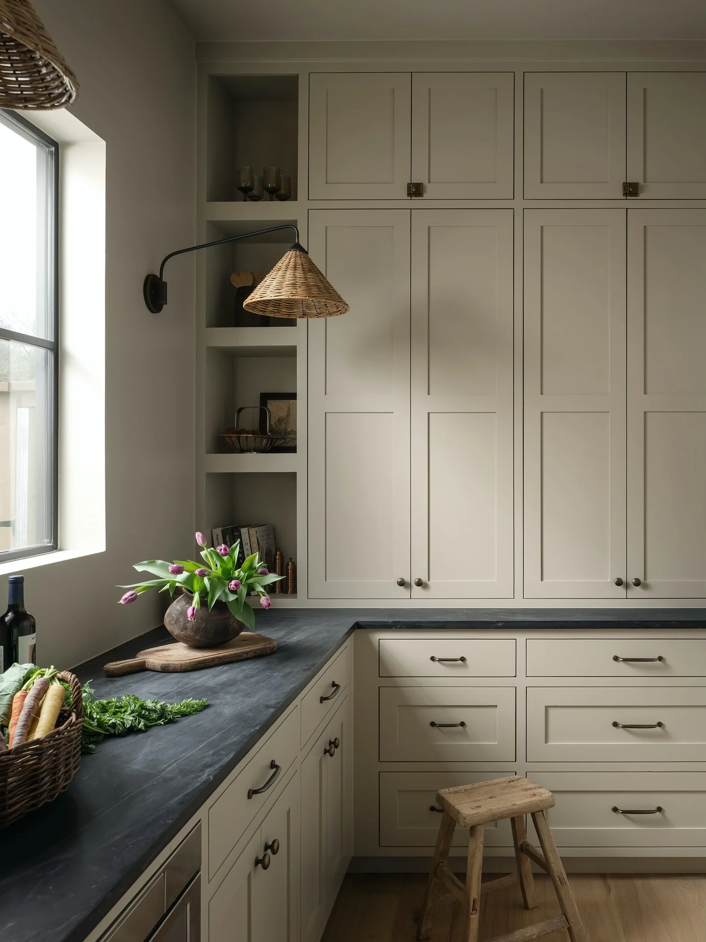 10. Charcoal and Cream Balance (Kitchen Color Ideas)