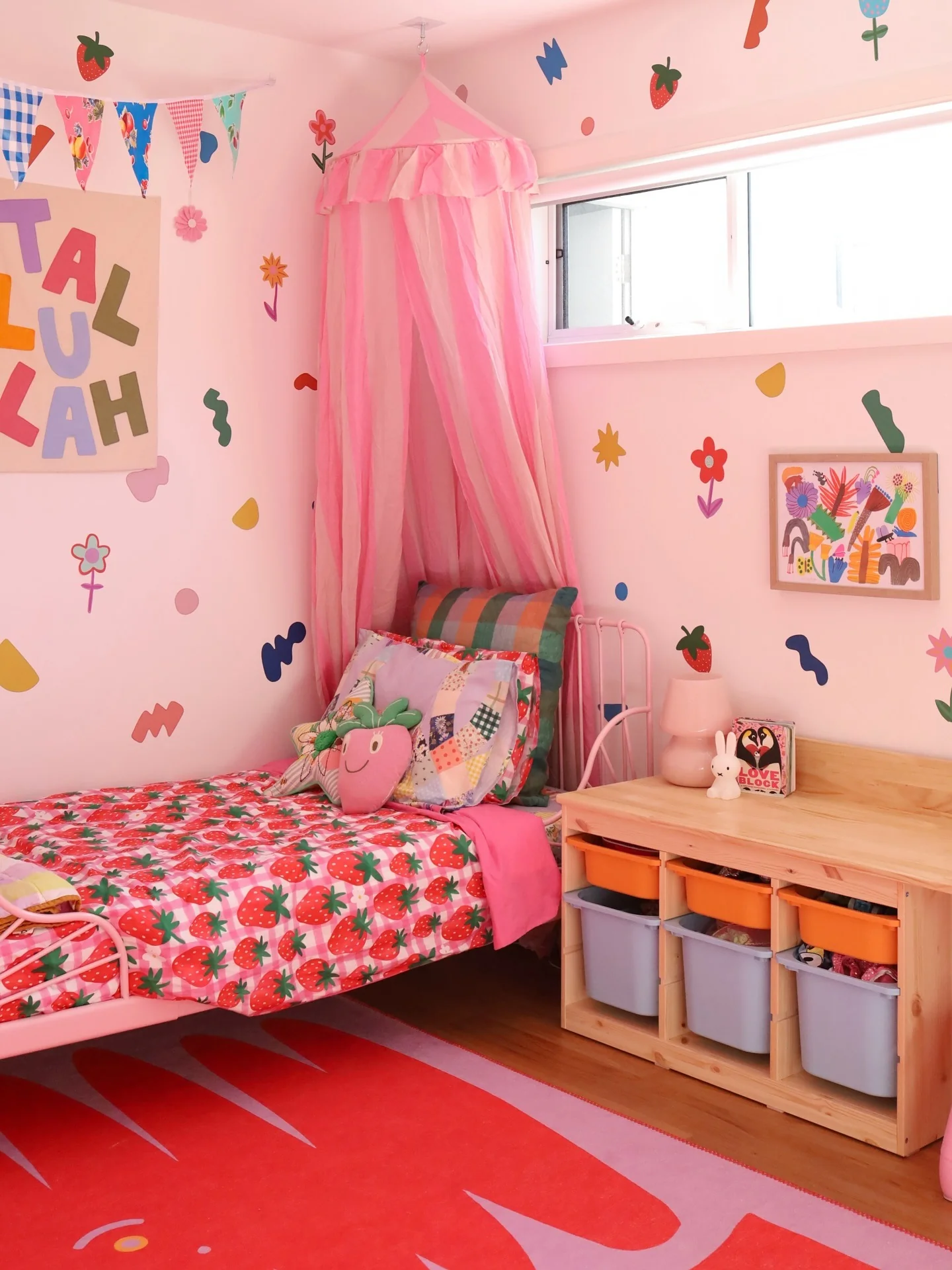 2. Playful Strawberry Pop (Little Bedroom Ideas)