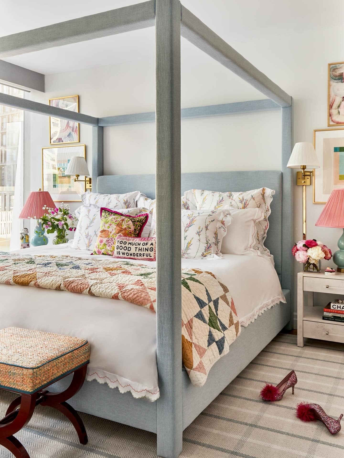 13. Pastel Patchwork Elegance (Little Bedroom Ideas)