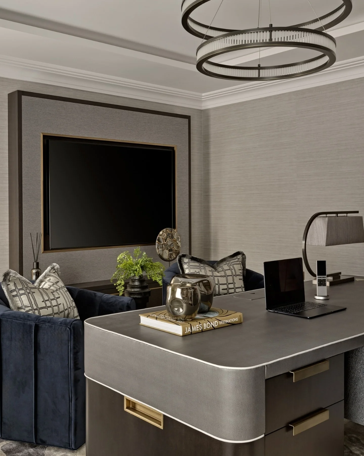 2. Contemporary Grey Executive Office (Office Ideas for Men)