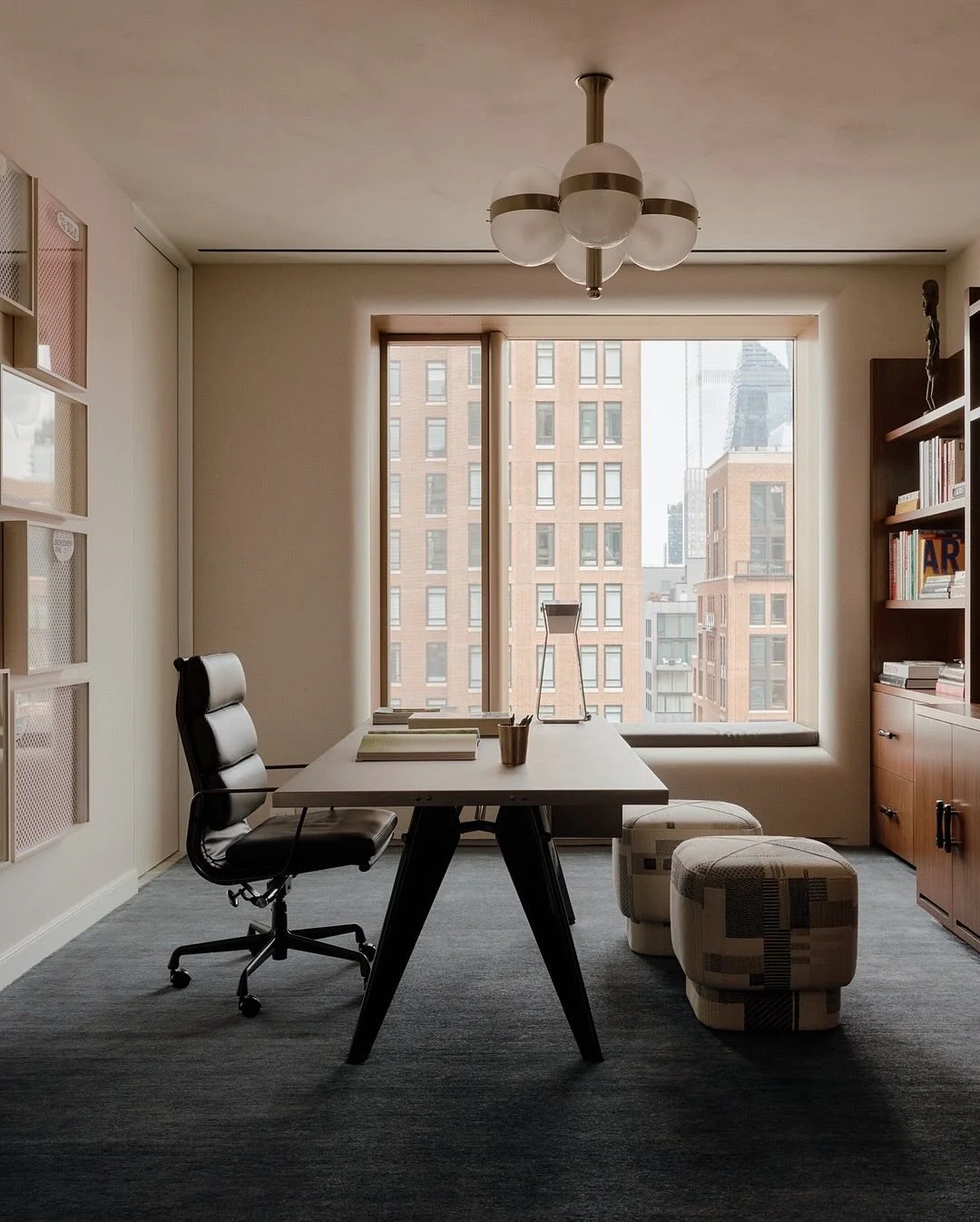 6. Minimalist High-Rise Workspace (Office Ideas for Men)