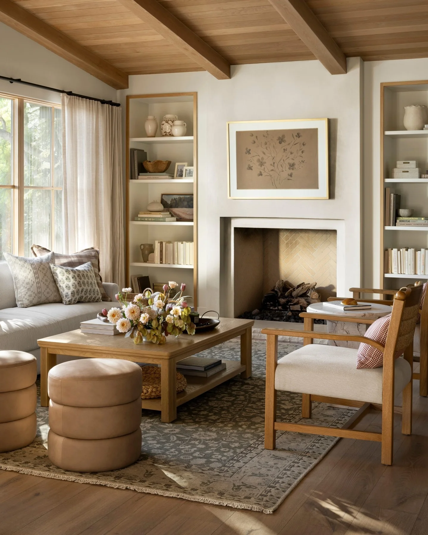 4. Refined Simplicity with Earthy Tones (Modern Farmhouse Living Room Ideas)