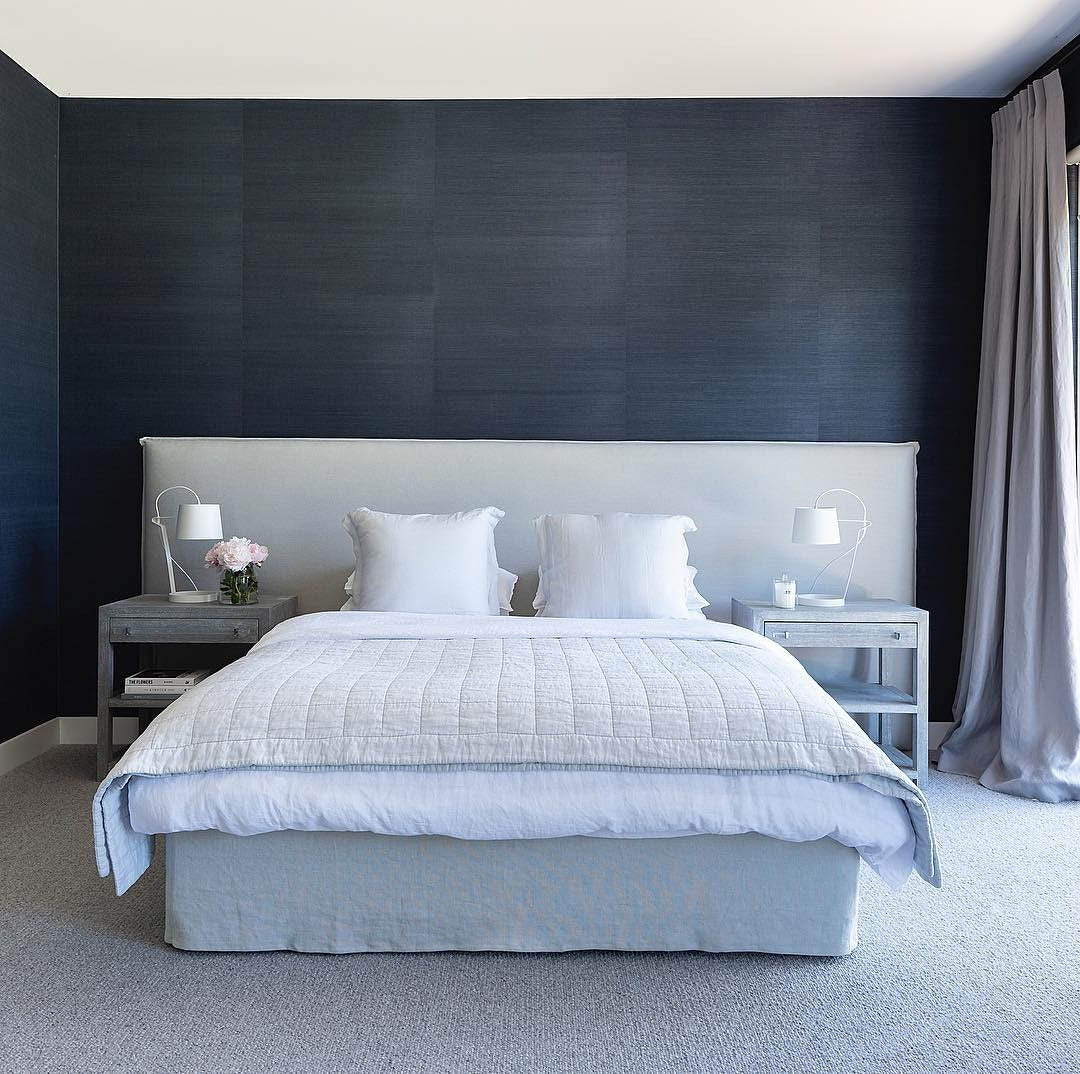8. Coastal Calm in Navy and White (Main Bedroom Ideas)