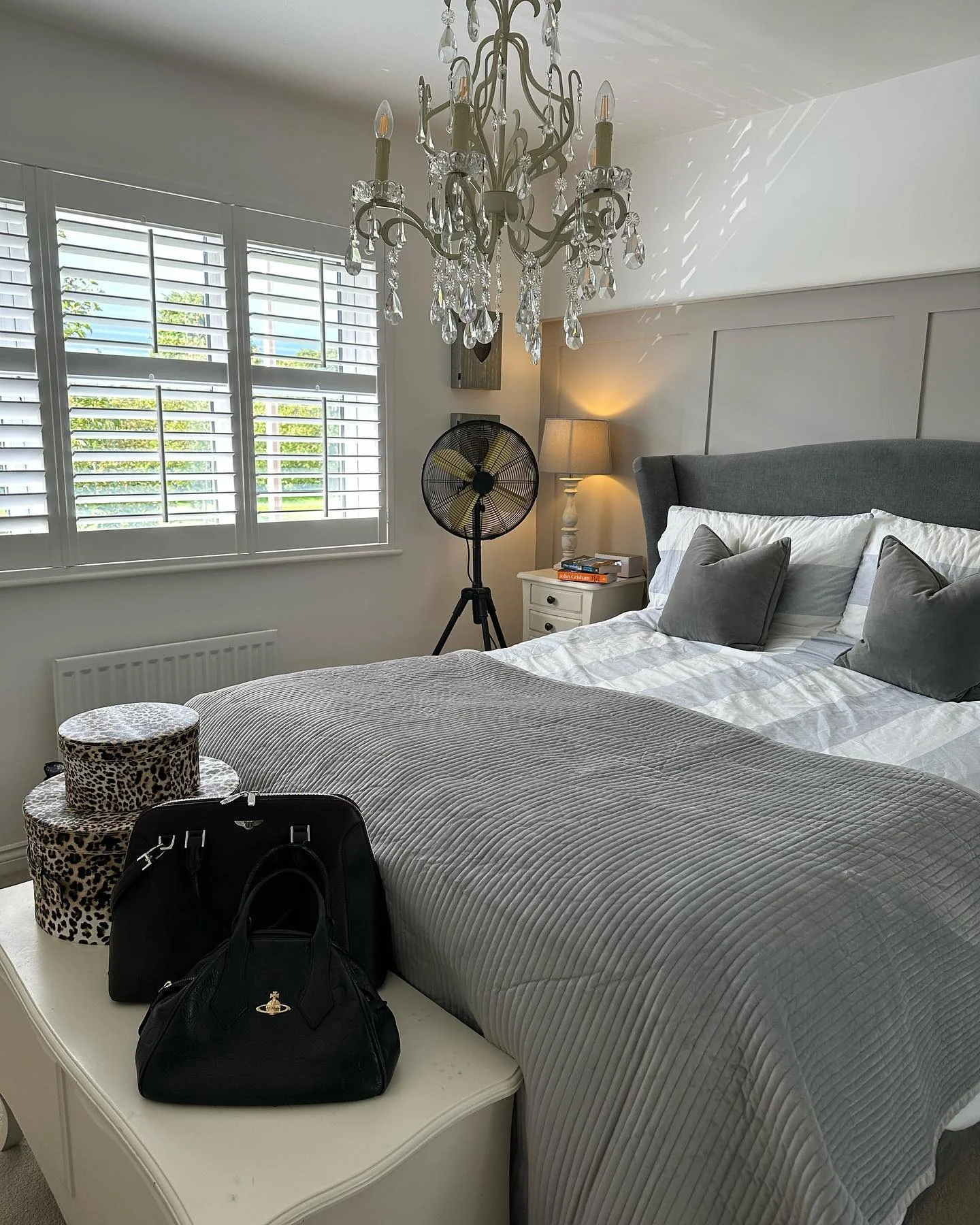 15. Refined Comfort in Gray and Crystal (Main Bedroom Ideas)