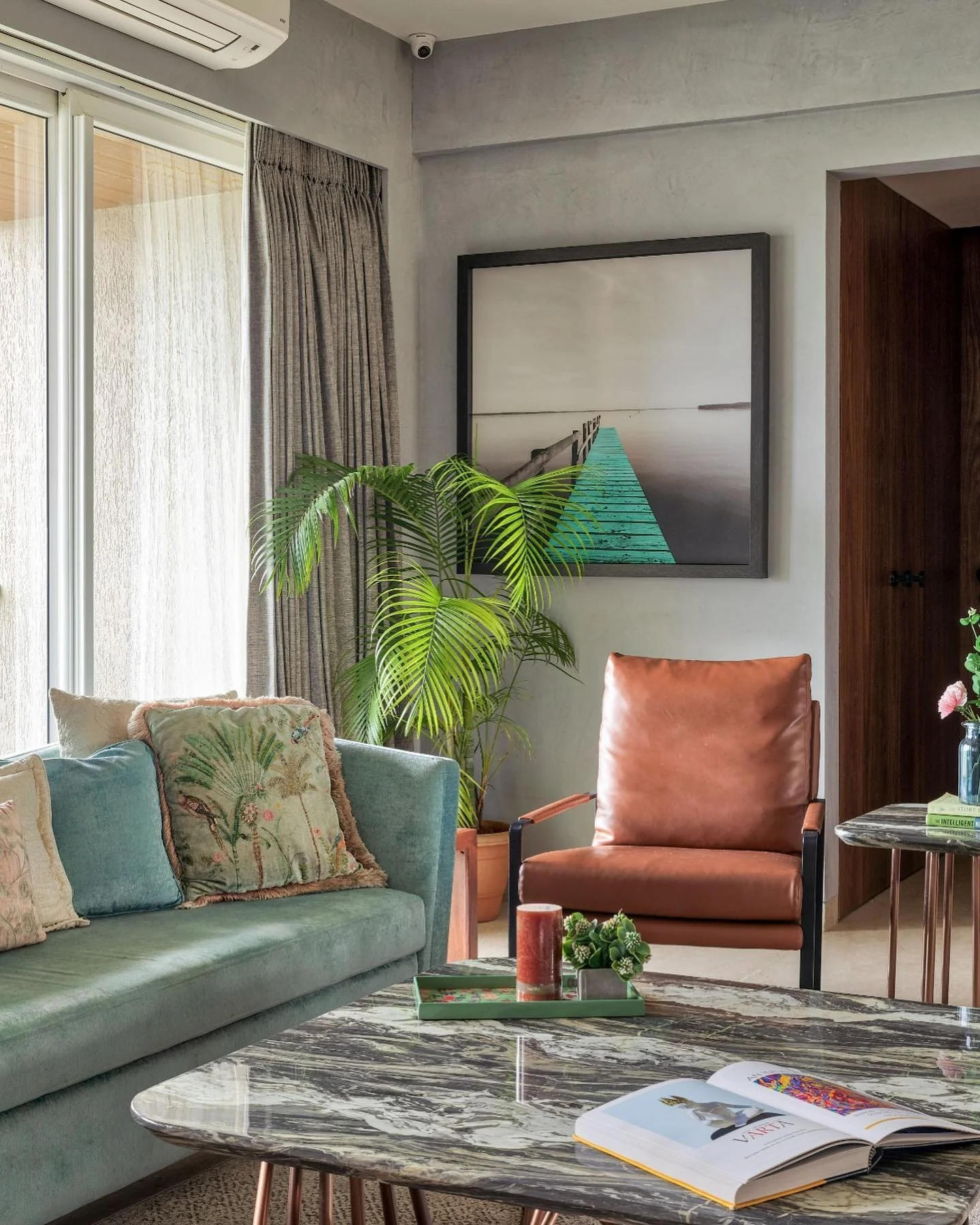 6. Nature-Inspired Tranquility (Teal and Grey Living Room Ideas)