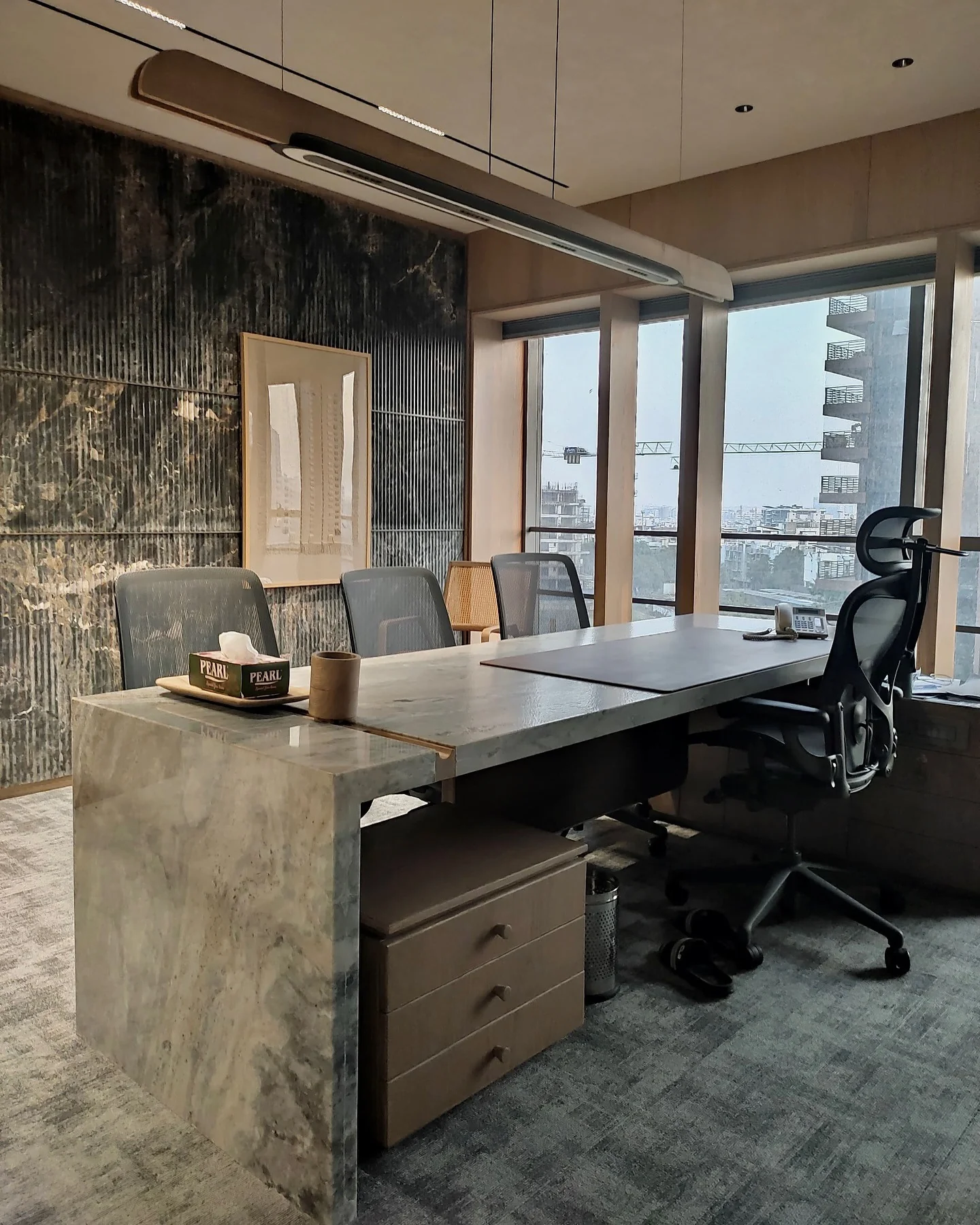 13. Marble-Accented Executive Office (Corporate Office Ideas)