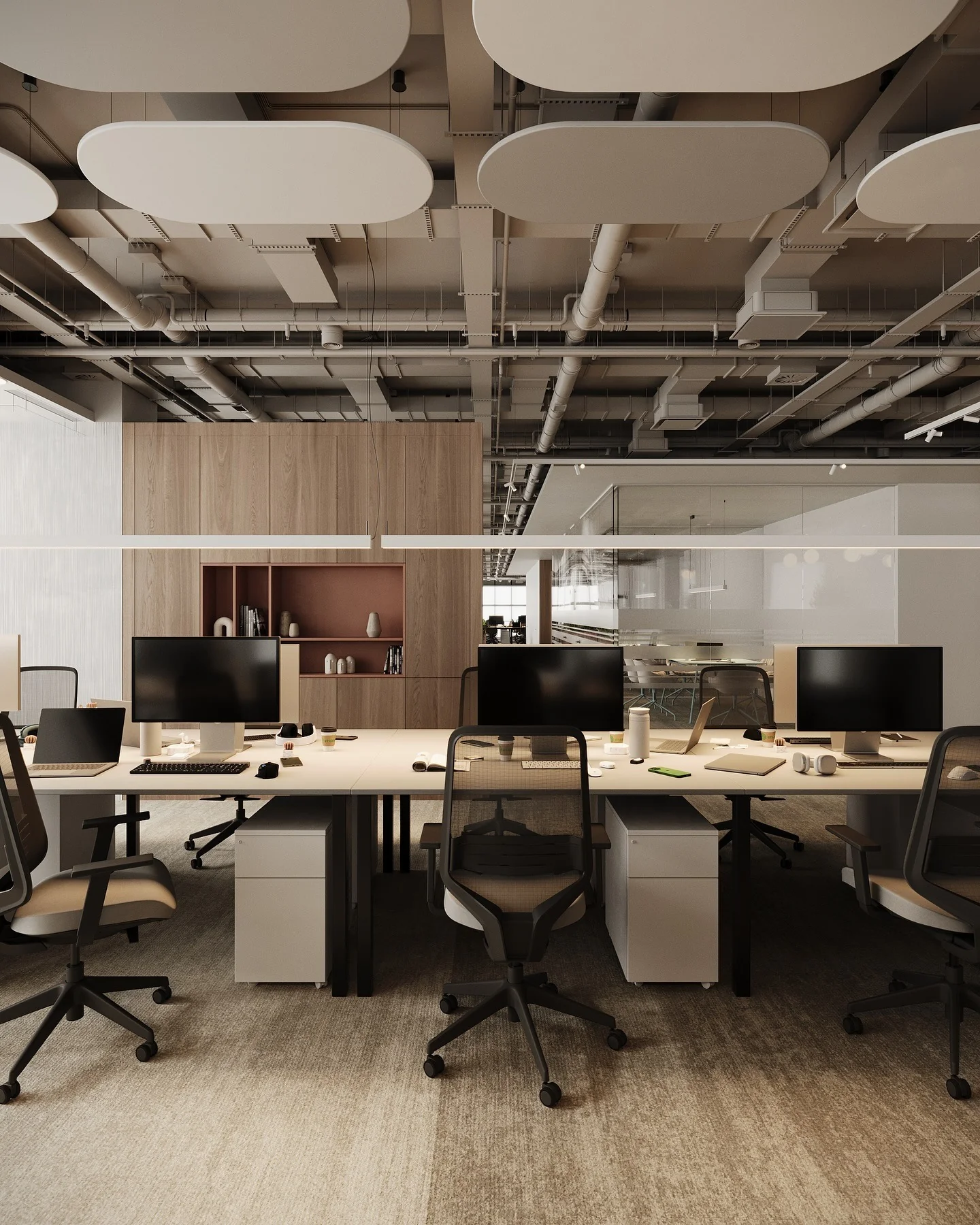 11. Open-Plan Workspace with Acoustic Detailing (Corporate Office Ideas)