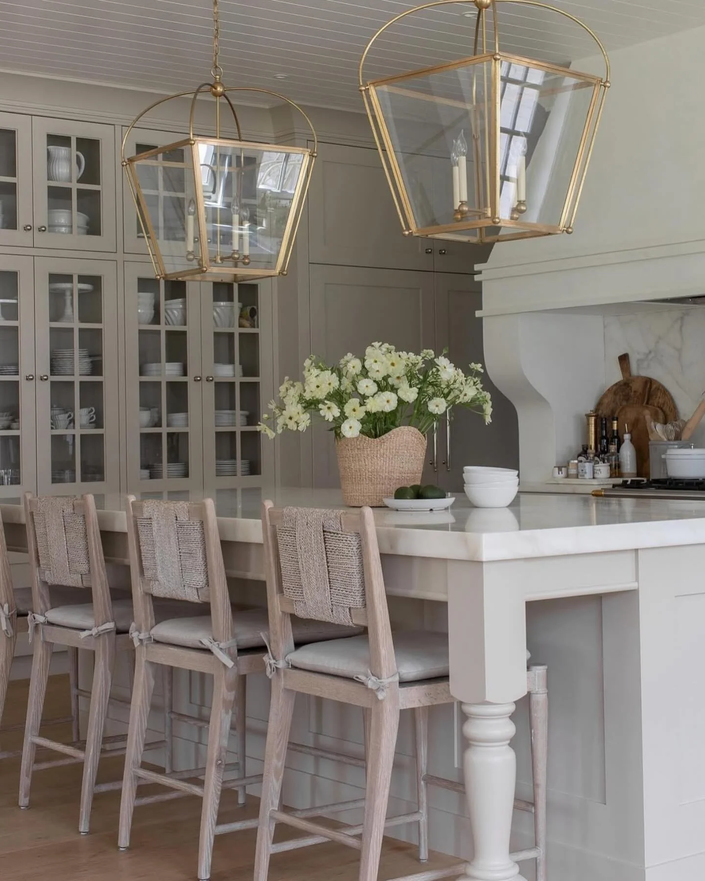 3. Timeless Neutrals with Cottage Refinement (Kitchen Centerpiece Ideas)