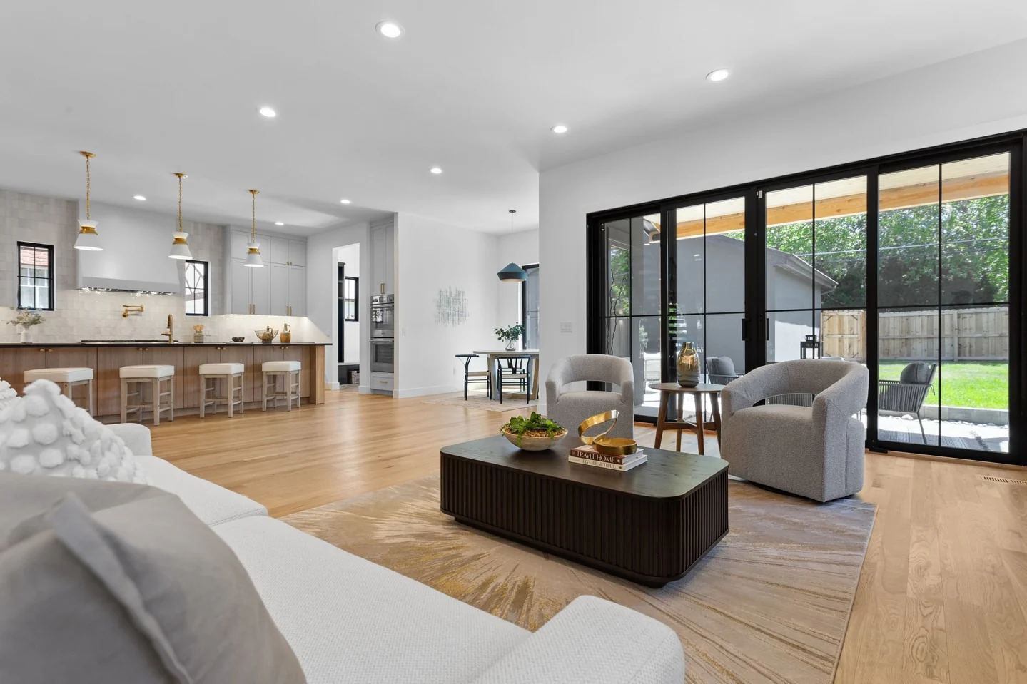 5. Bright Transitional Gathering Space (Open Concept Living Room Ideas)