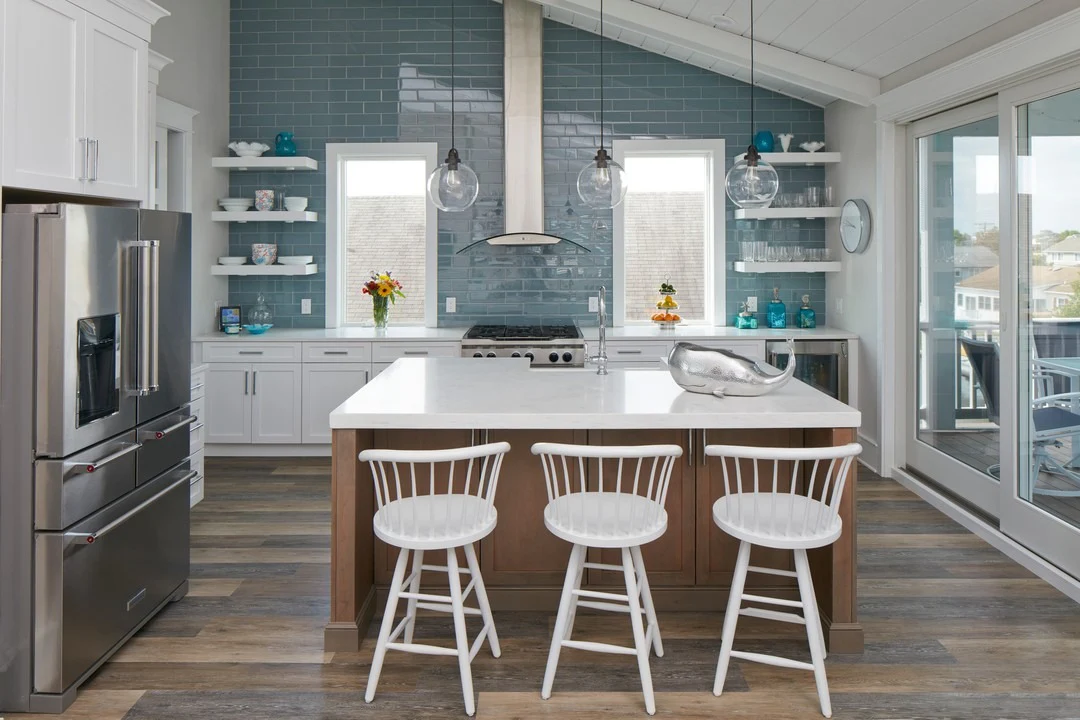 7. Coastal Blue Sophistication (Kitchen Backsplash Ideas)