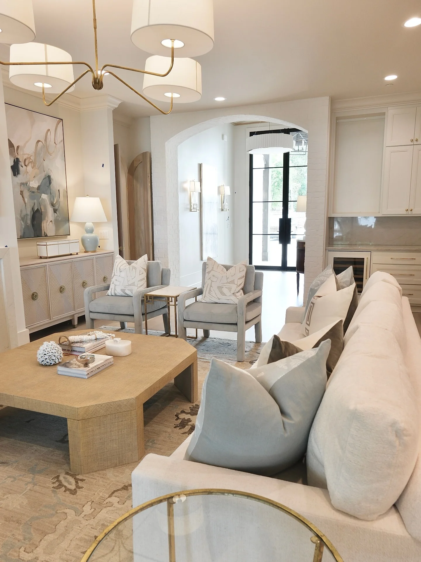 7. Soft Neutrals with Modern Flow (Basement Living Room Ideas)