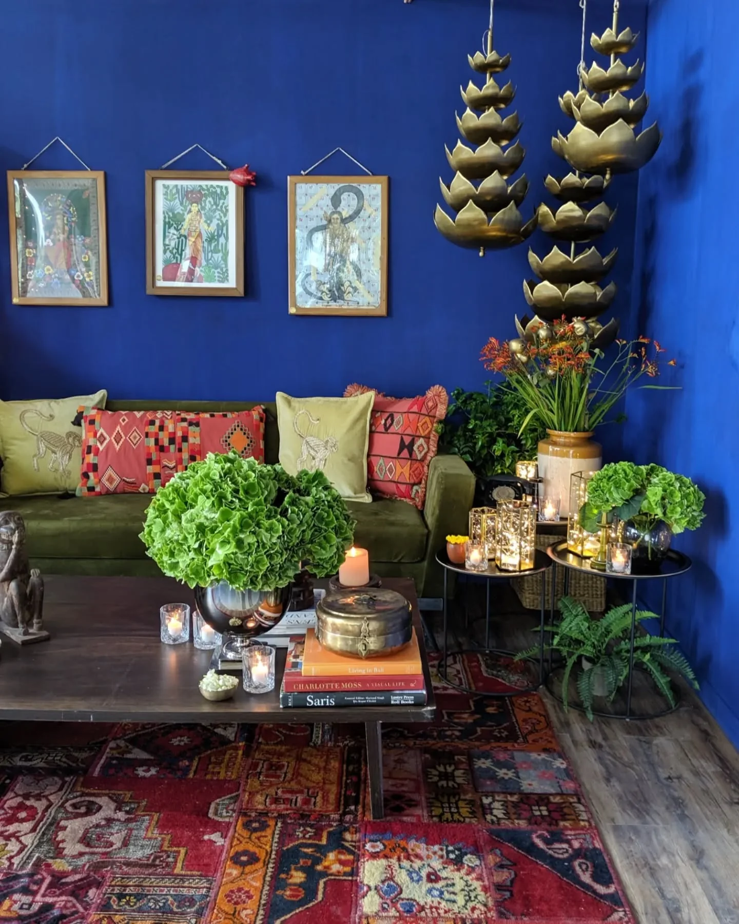 4. Bold Indian Expression with Jewel Tones (Indian Style Living Room Ideas)