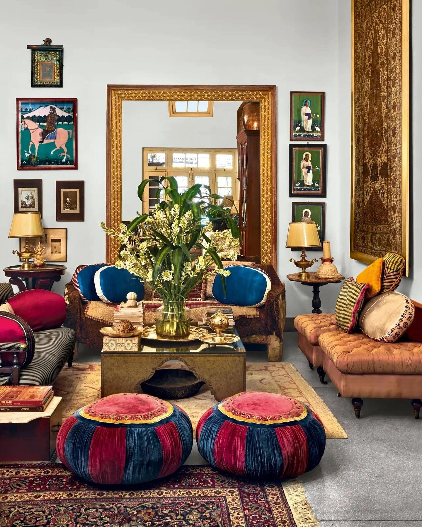 10. Opulent Indian Heritage with Rich Textiles (Indian Style Living Room Ideas)