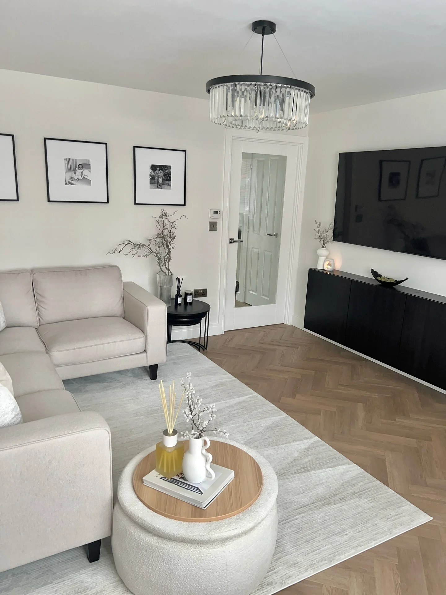 9. Contemporary Neutral Chic (Living Room Corner Ideas)