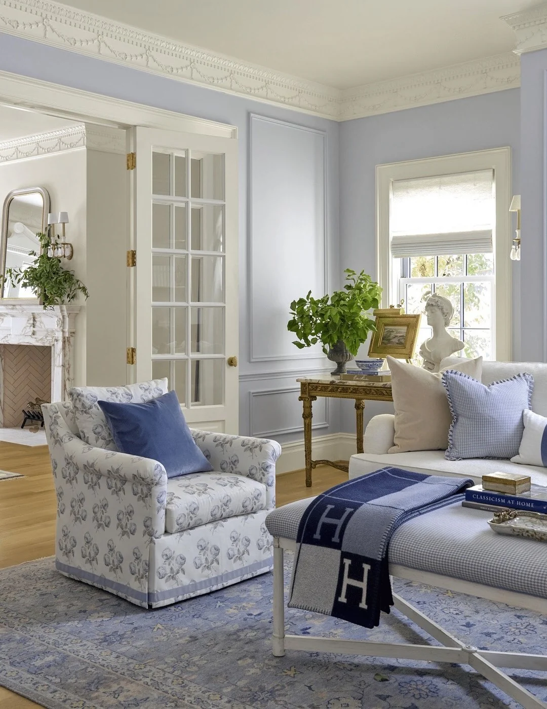 2. Classic Powder Blue Refinement (Paint Ideas for Living Room)