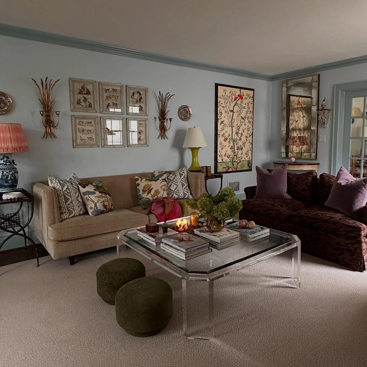 5. Playful Pastels with Botanical Touches (Paint Ideas for Living Room)