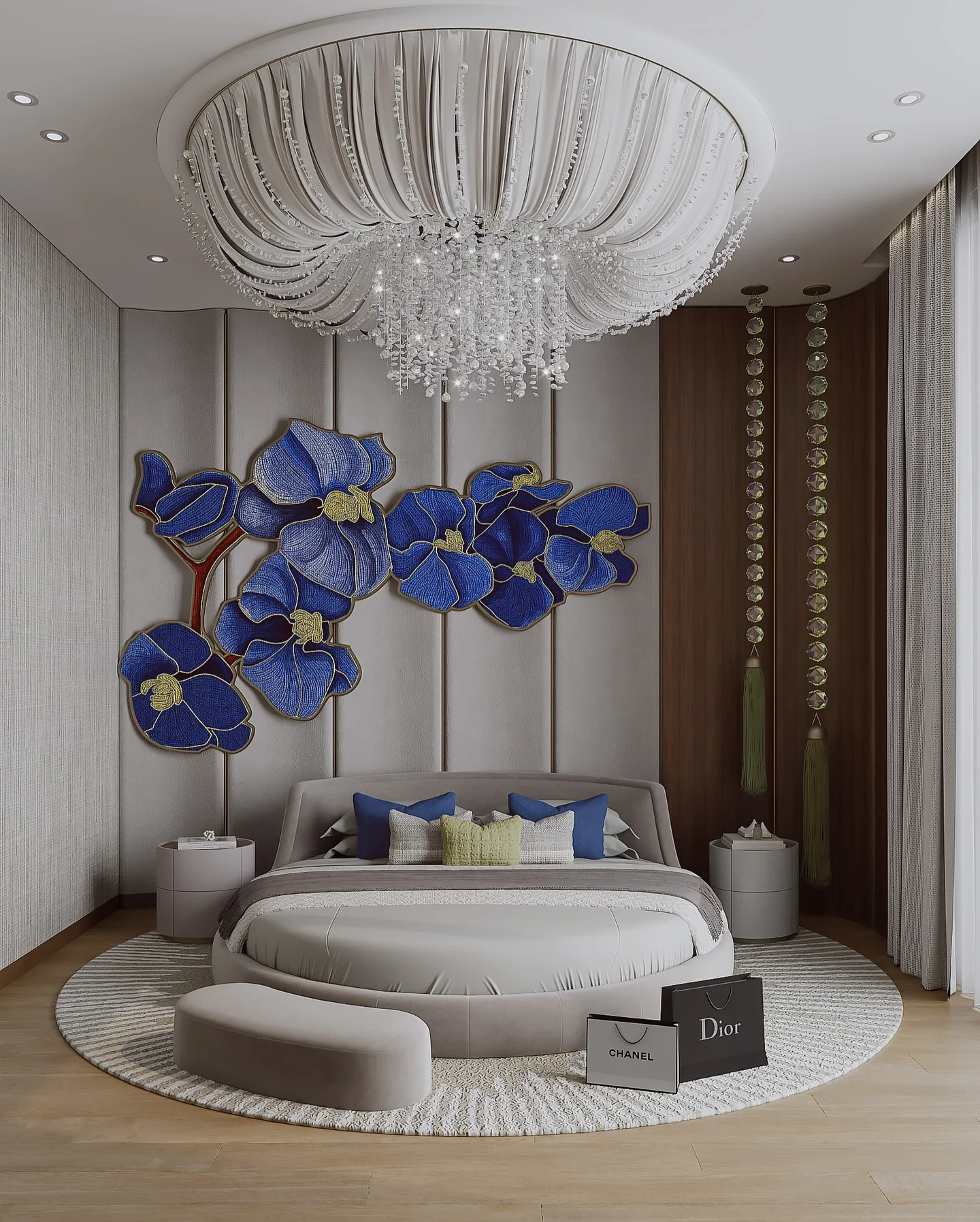 11. Floral Luxe Modernity (Royal Bedroom Ideas)