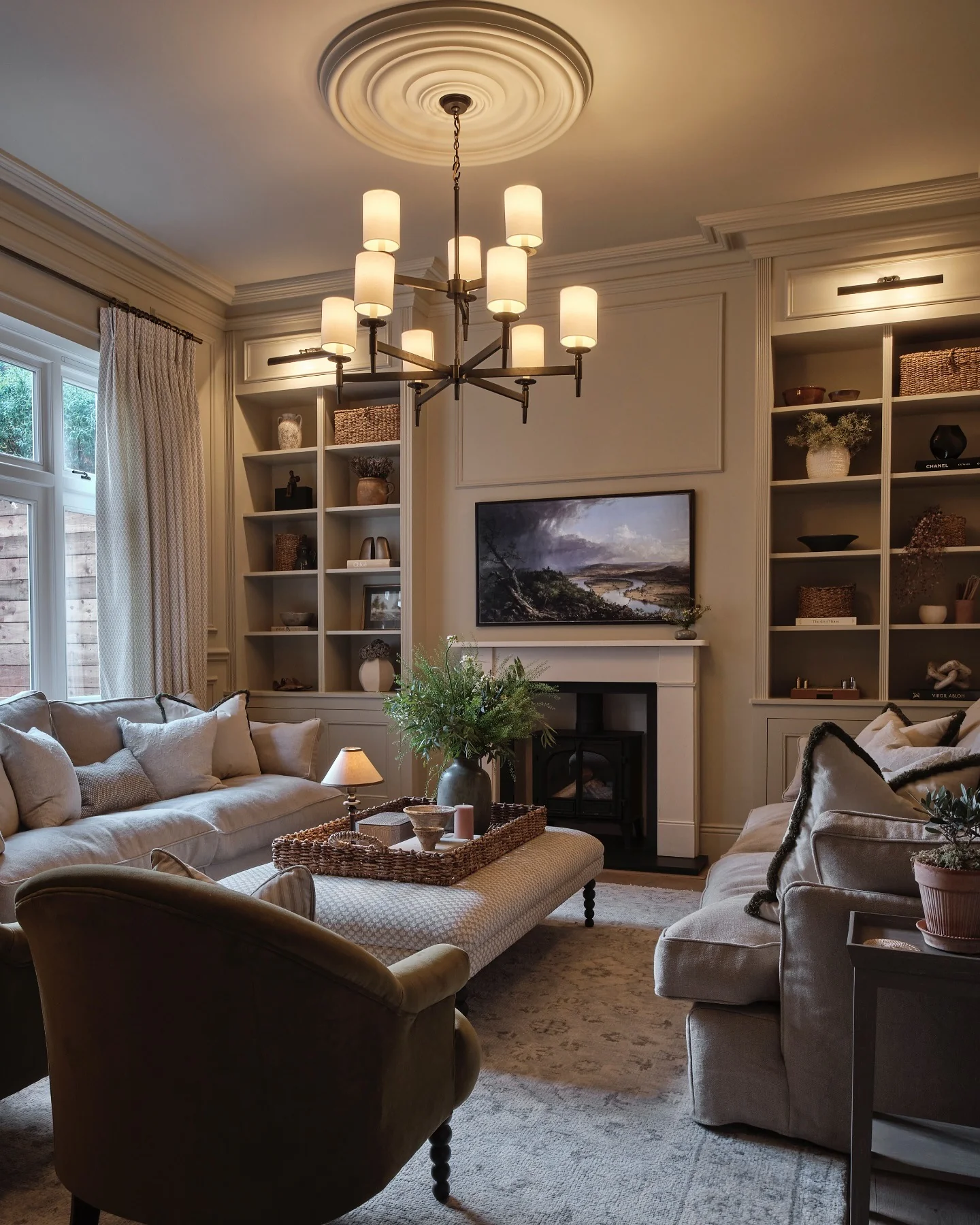 3. Warm Traditional Charm (Classy Living Room Ideas)