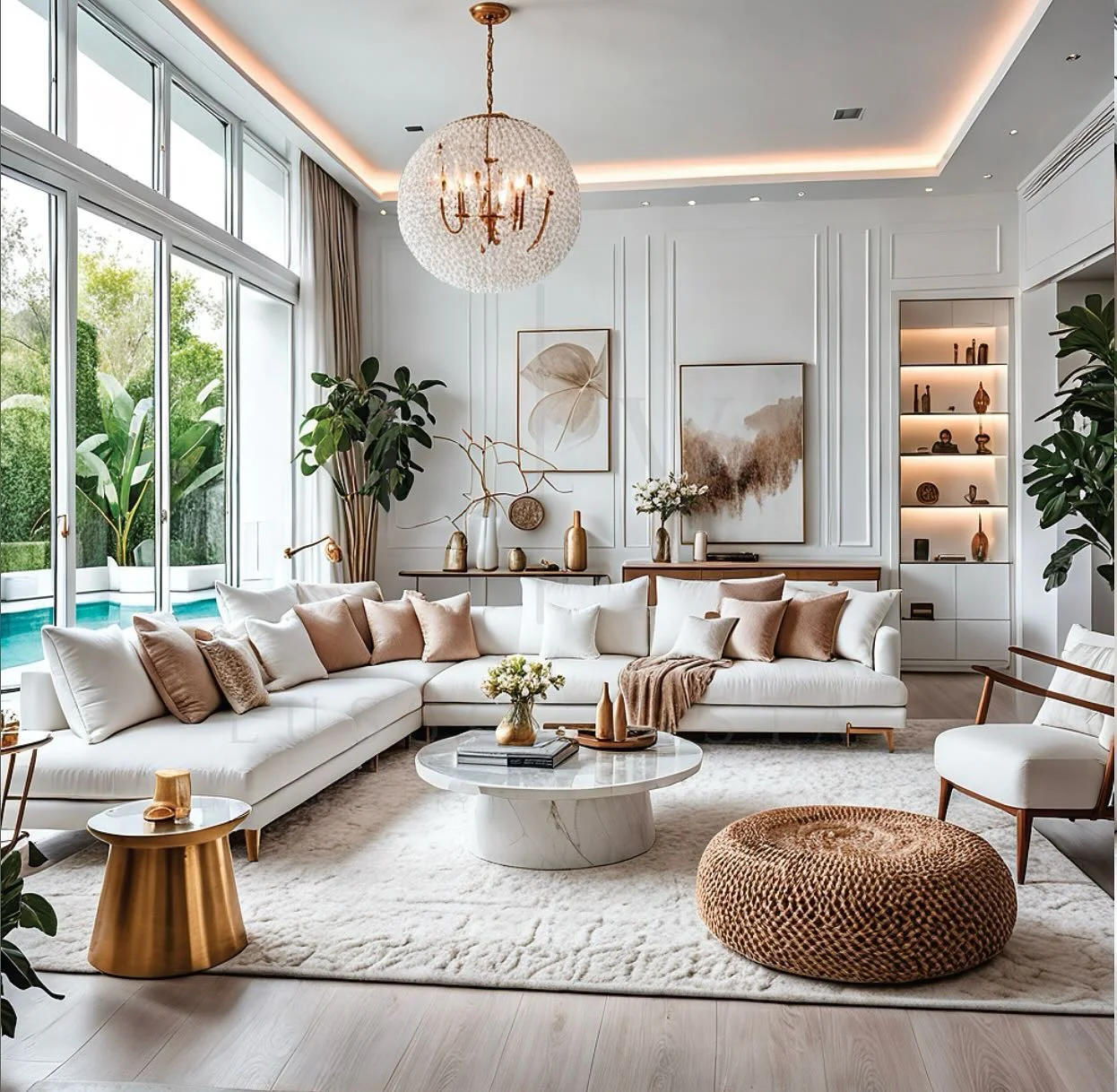 7. Bright and Airy with Warm Accents (Classy Living Room Ideas)