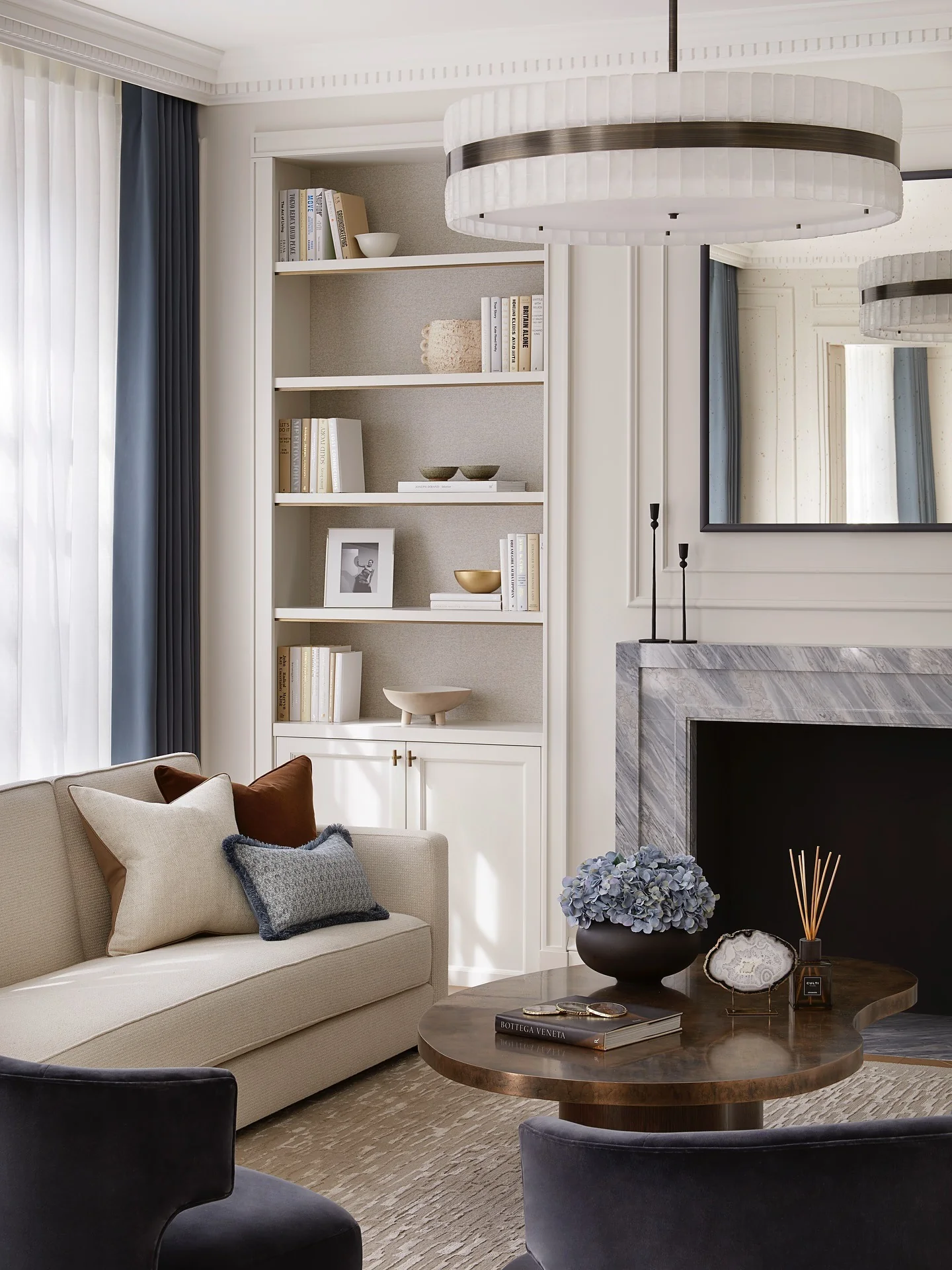 14. Refined Layers in Monochrome Tones (Classy Living Room Ideas)