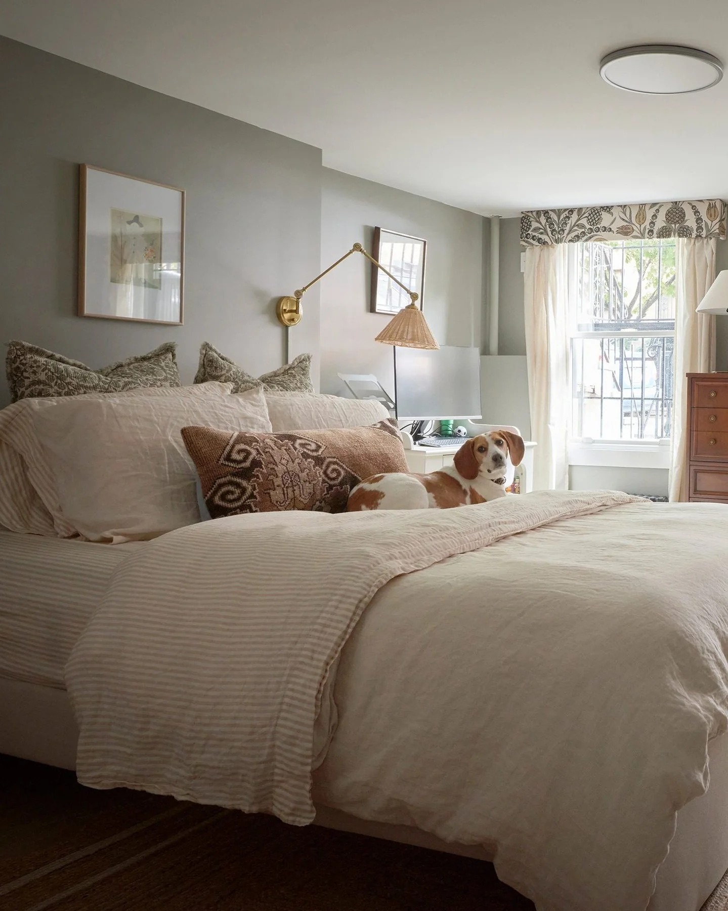 7. Warm Neutrals with Soft Grey Base (Grey Wall Bedroom Ideas)