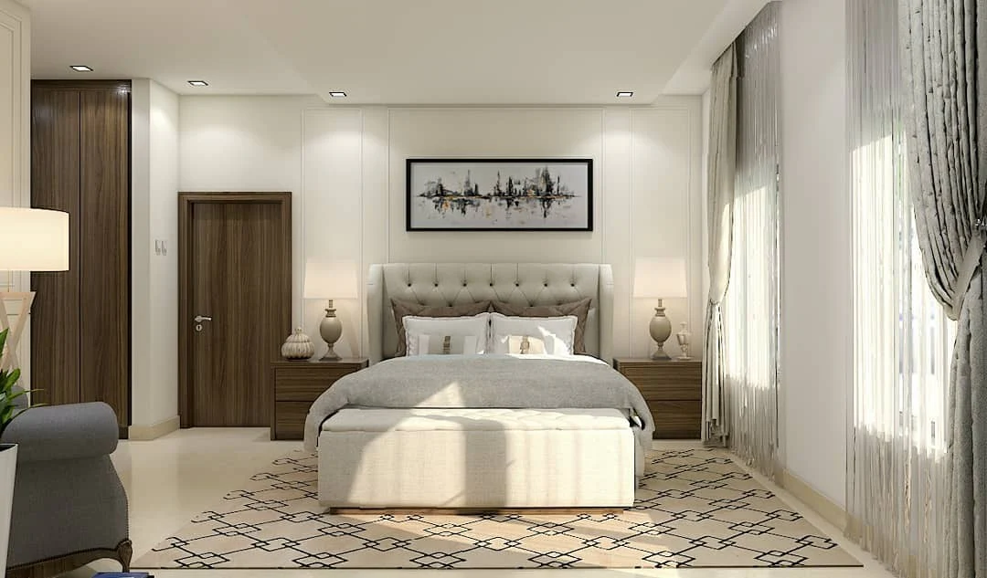 7. Soft Neutrals and Symmetry with a Touch of Taupe (Cool Bedroom Ideas)