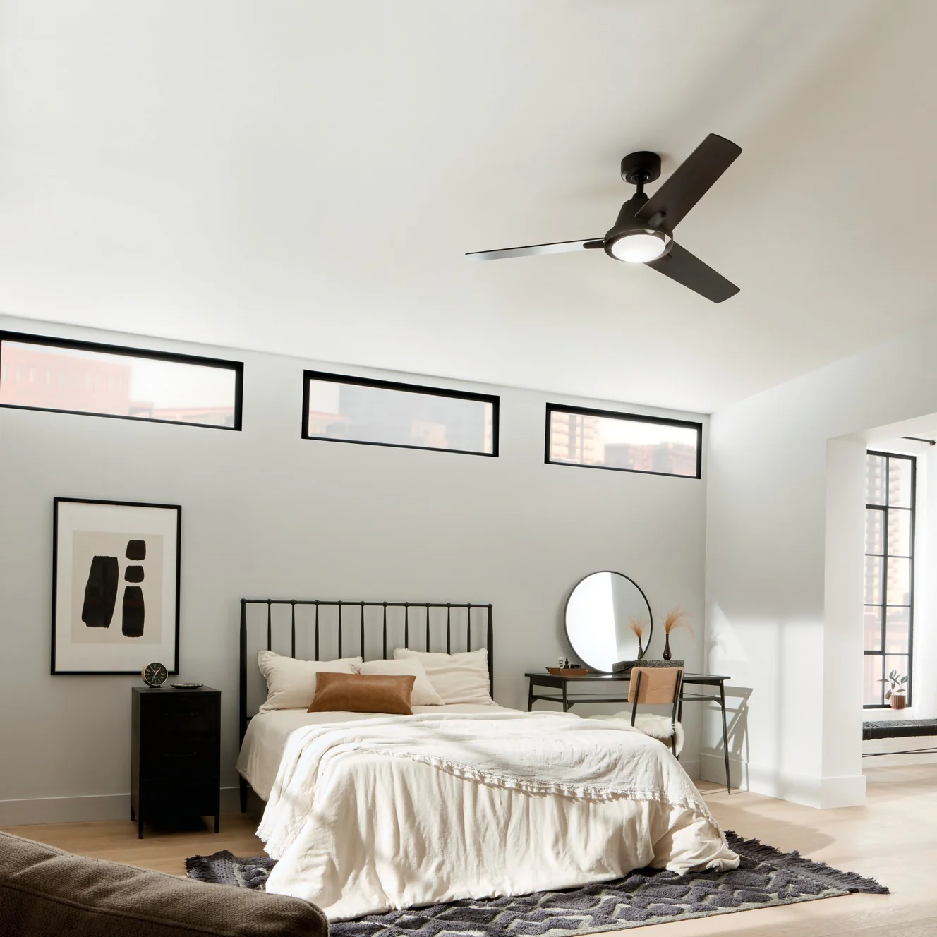 14. Streamlined Minimalism with Monochrome Accents (Cool Bedroom Ideas)