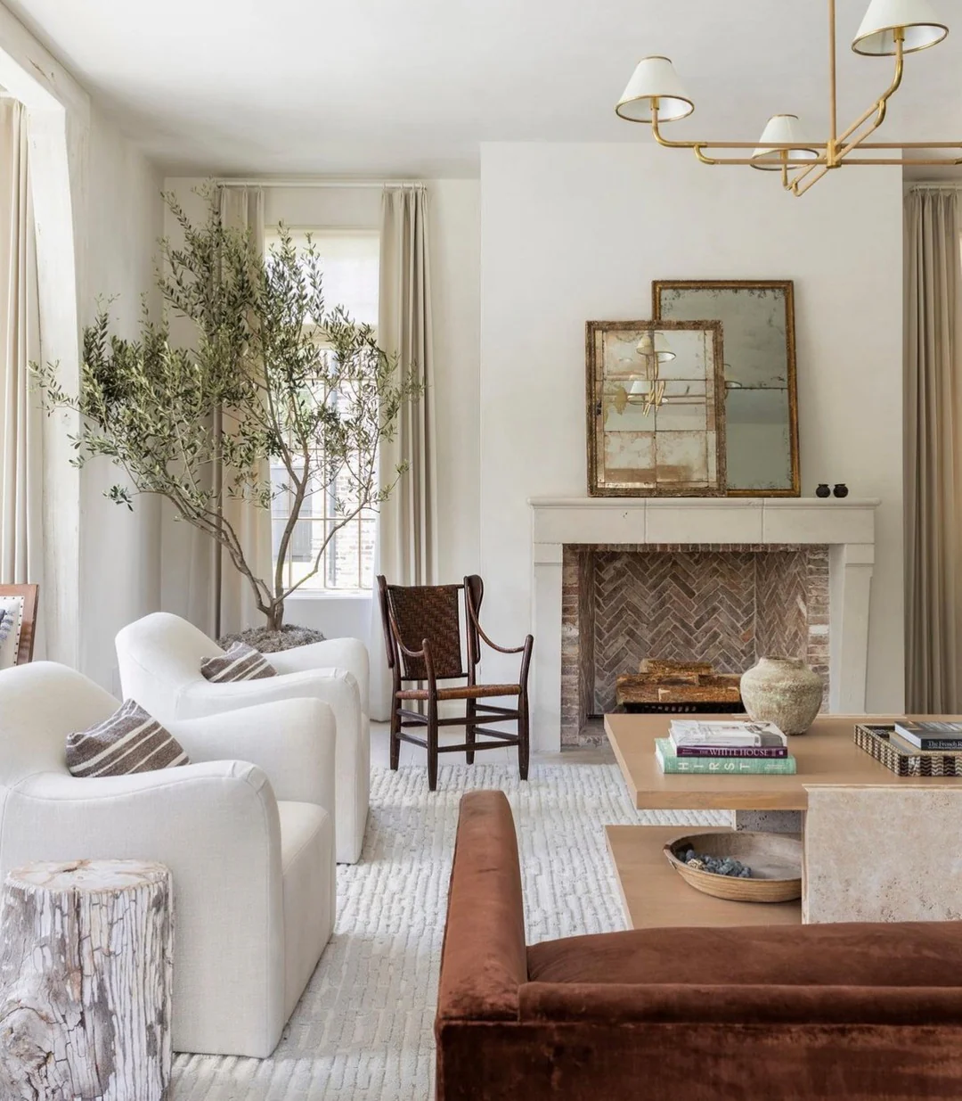 5. Textured Minimalism with Organic Warmth (Elegant Living Room Ideas)