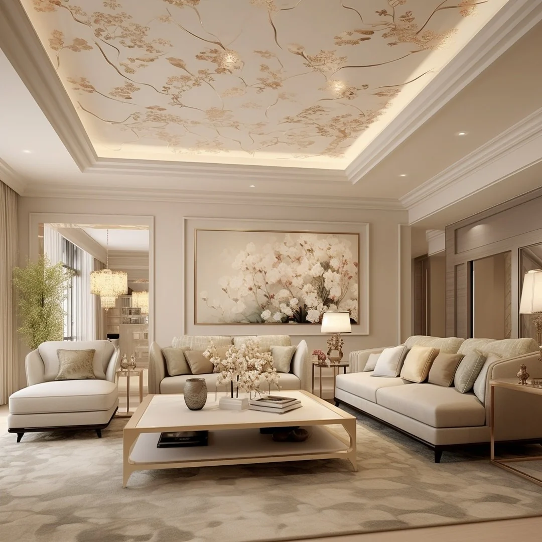 4. Soft Florals with Refined Modernity (Elegant Living Room Ideas)